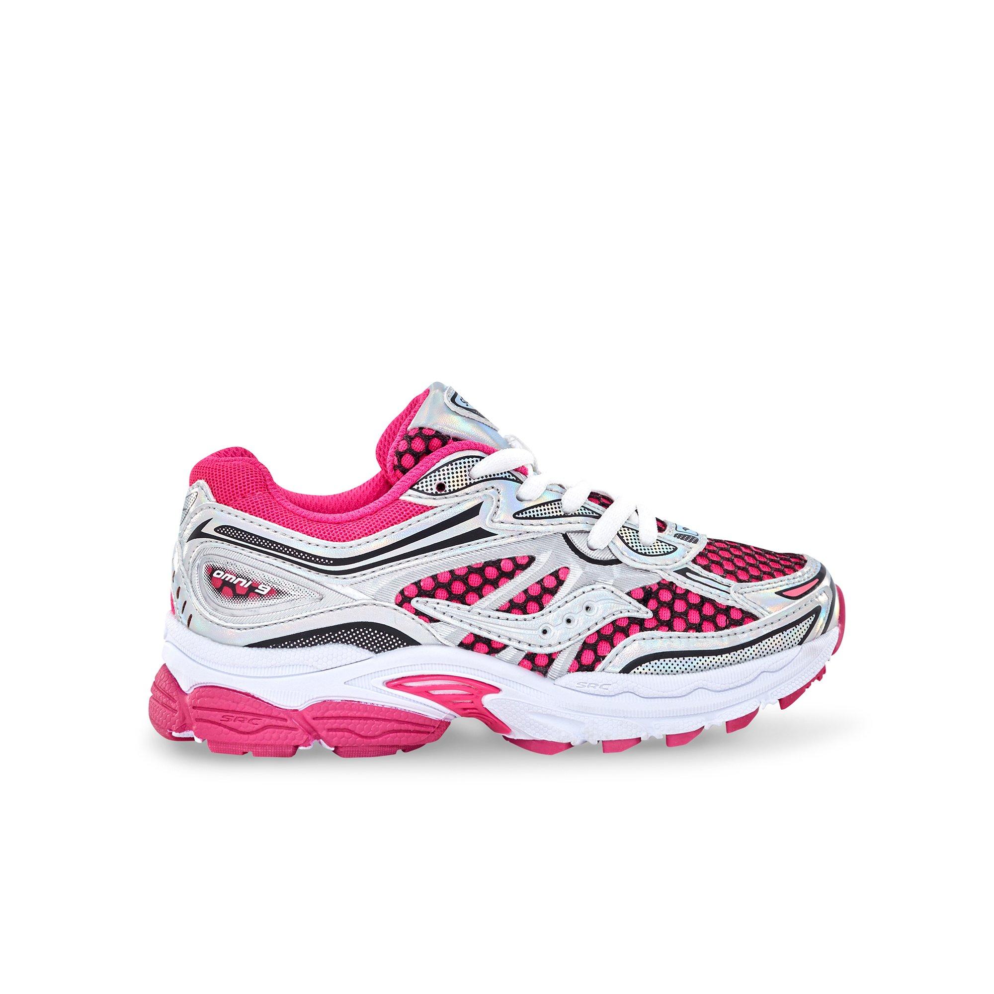 Saucony Omni 9 "Pink/White/Silver" Grade School Girls' Shoe