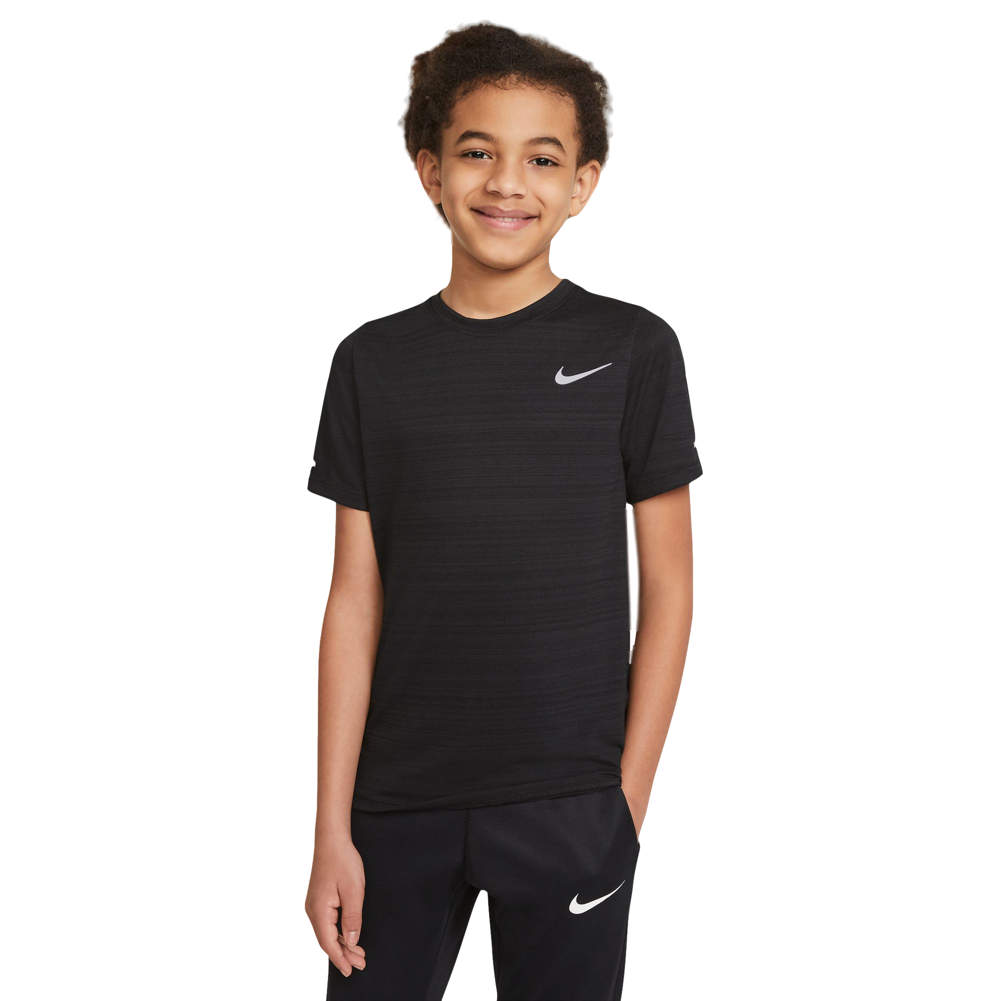Nike Big Boys' Dri-FIT Miler Training Top - BLACK Thumbnail View 1