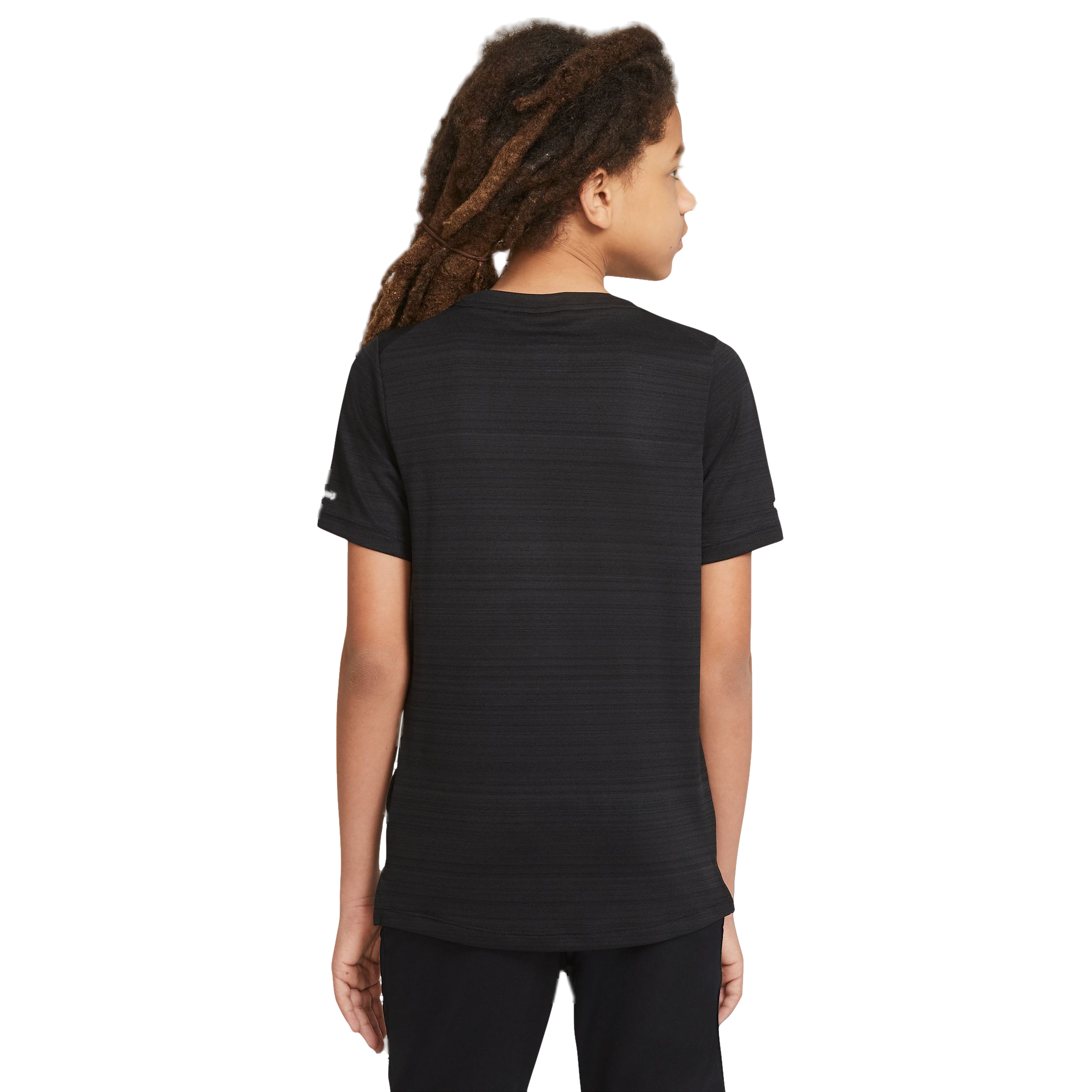 Nike Big Boys' Dri-FIT Miler Training Top - BLACK Thumbnail View 2