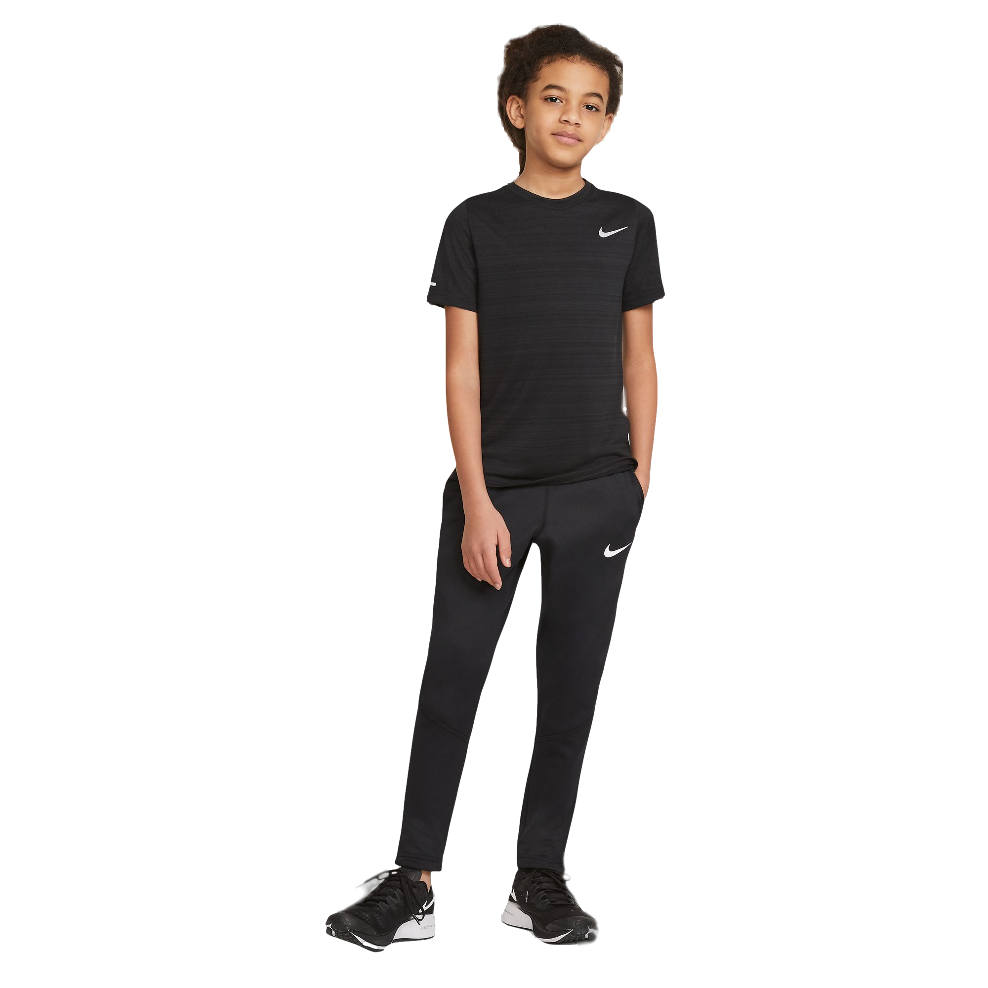 Nike Big Boys' Dri-FIT Miler Training Top - BLACK Thumbnail View 6
