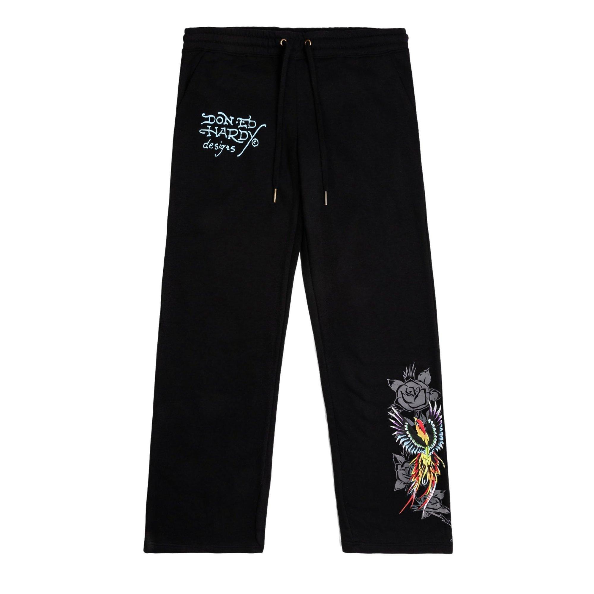 Ed Hardy Women's Phoenix Y2K Fleece Pants - BLACK