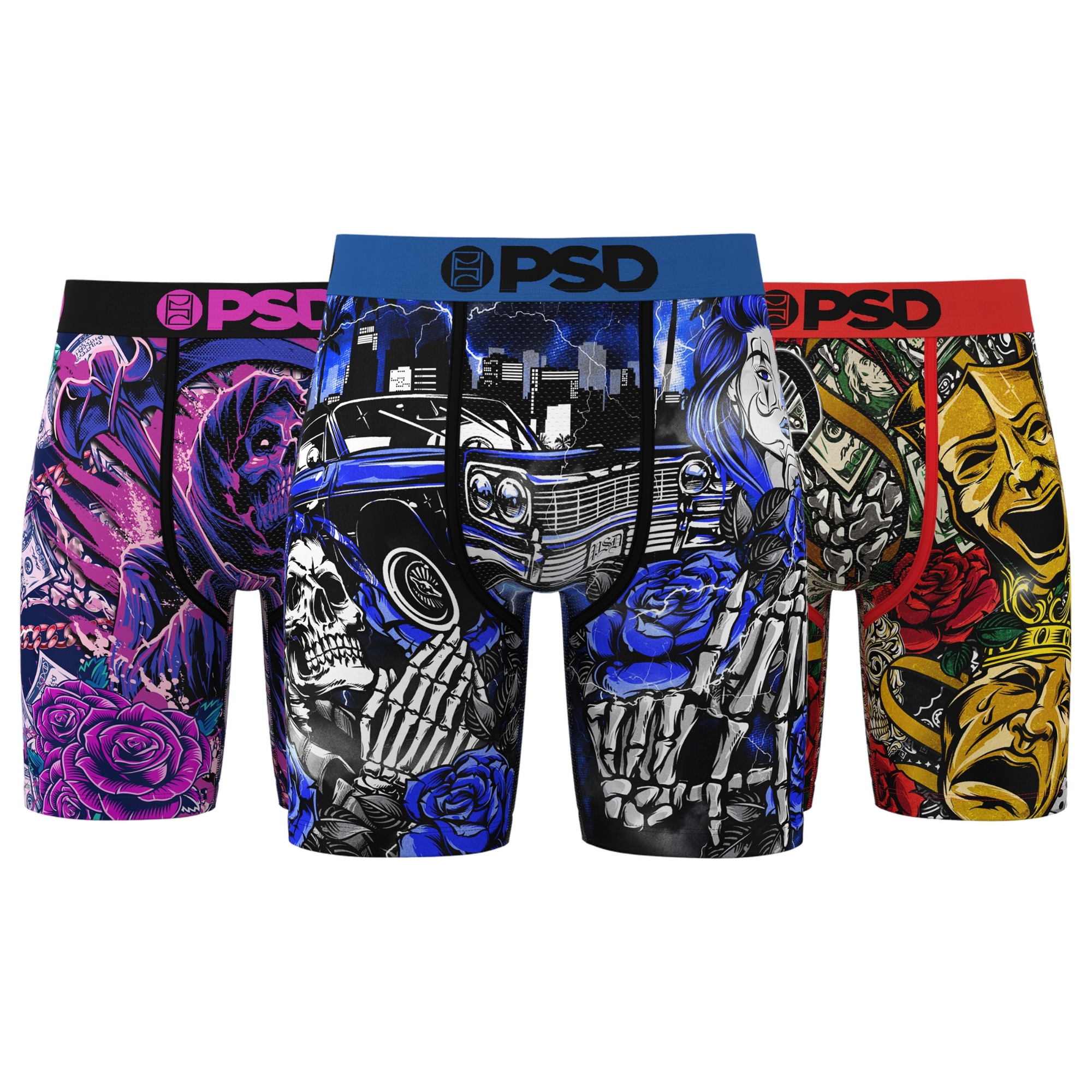 PSD Men's Chicano Street Underwear-3PK - MULTI-COLOR Thumbnail View 1