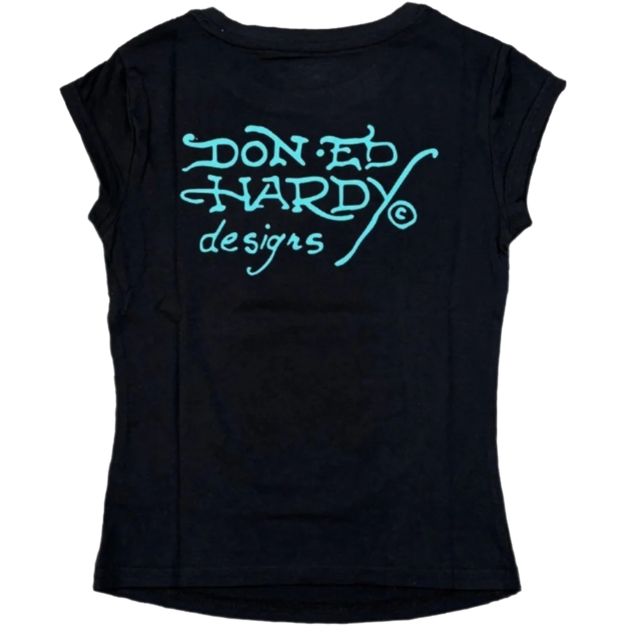 Ed Hardy Women's Heart Cap Sleeve Tee-Black - BLACK Thumbnail View 2