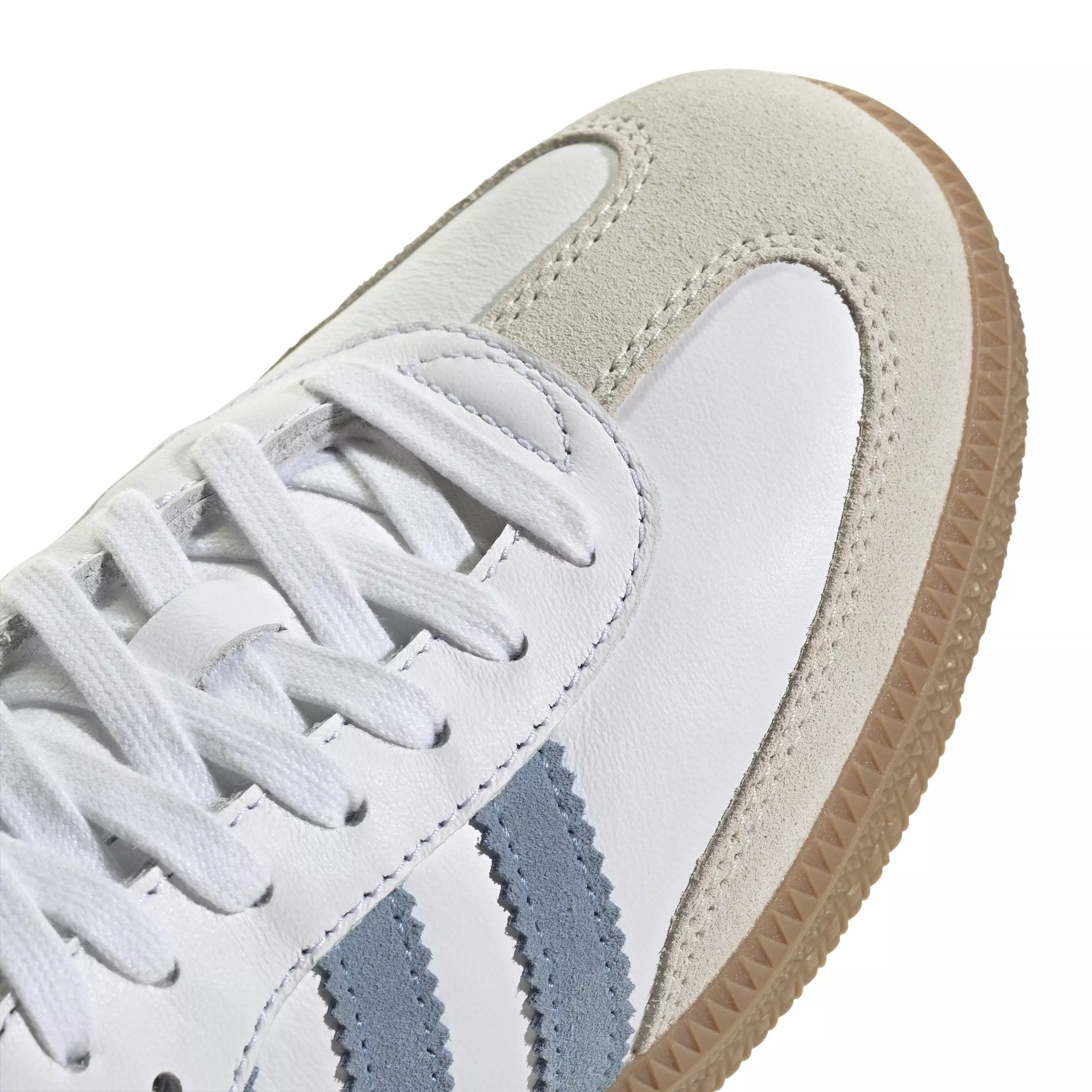 adidas Originals Samba "Cloud White/Alumina/Ash Blue" Women's Shoe - WHITE/LT BLUE