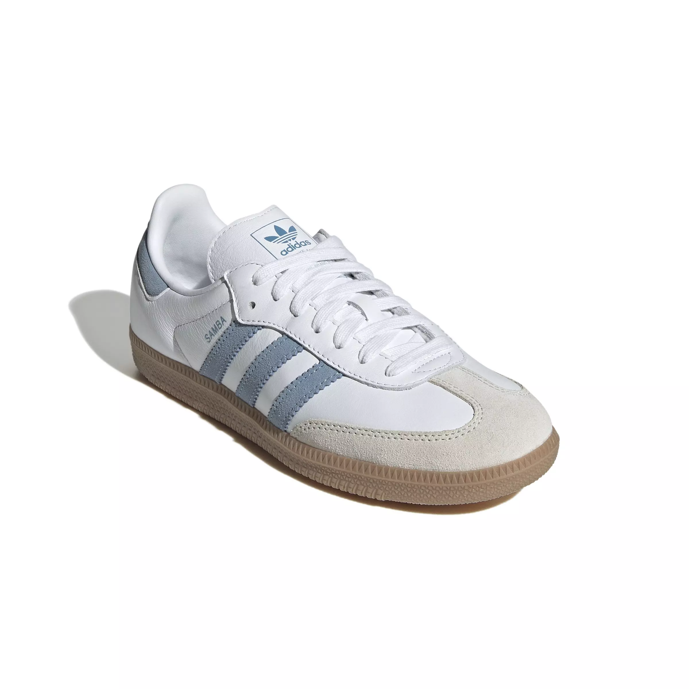 adidas Originals Samba "Cloud White/Alumina/Ash Blue" Women's Shoe - WHITE/LT BLUE