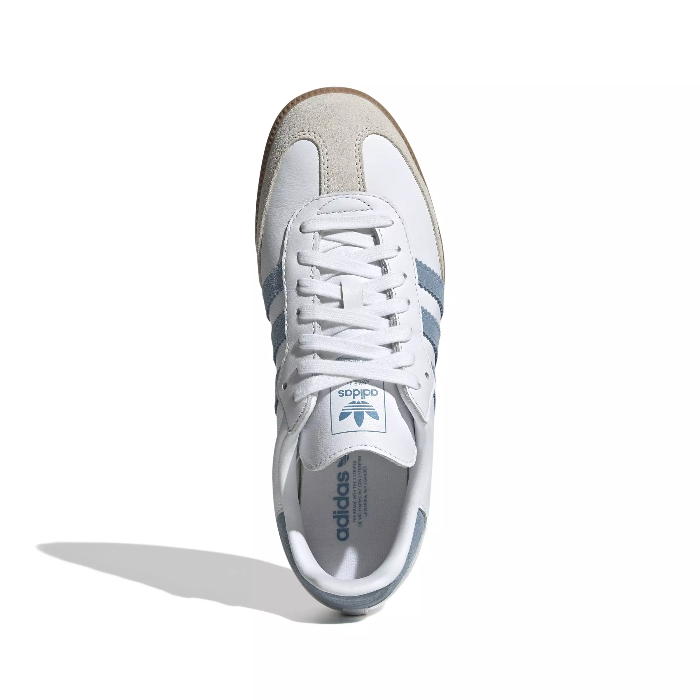 adidas Originals Samba "Cloud White/Alumina/Ash Blue" Women's Shoe - WHITE/LT BLUE