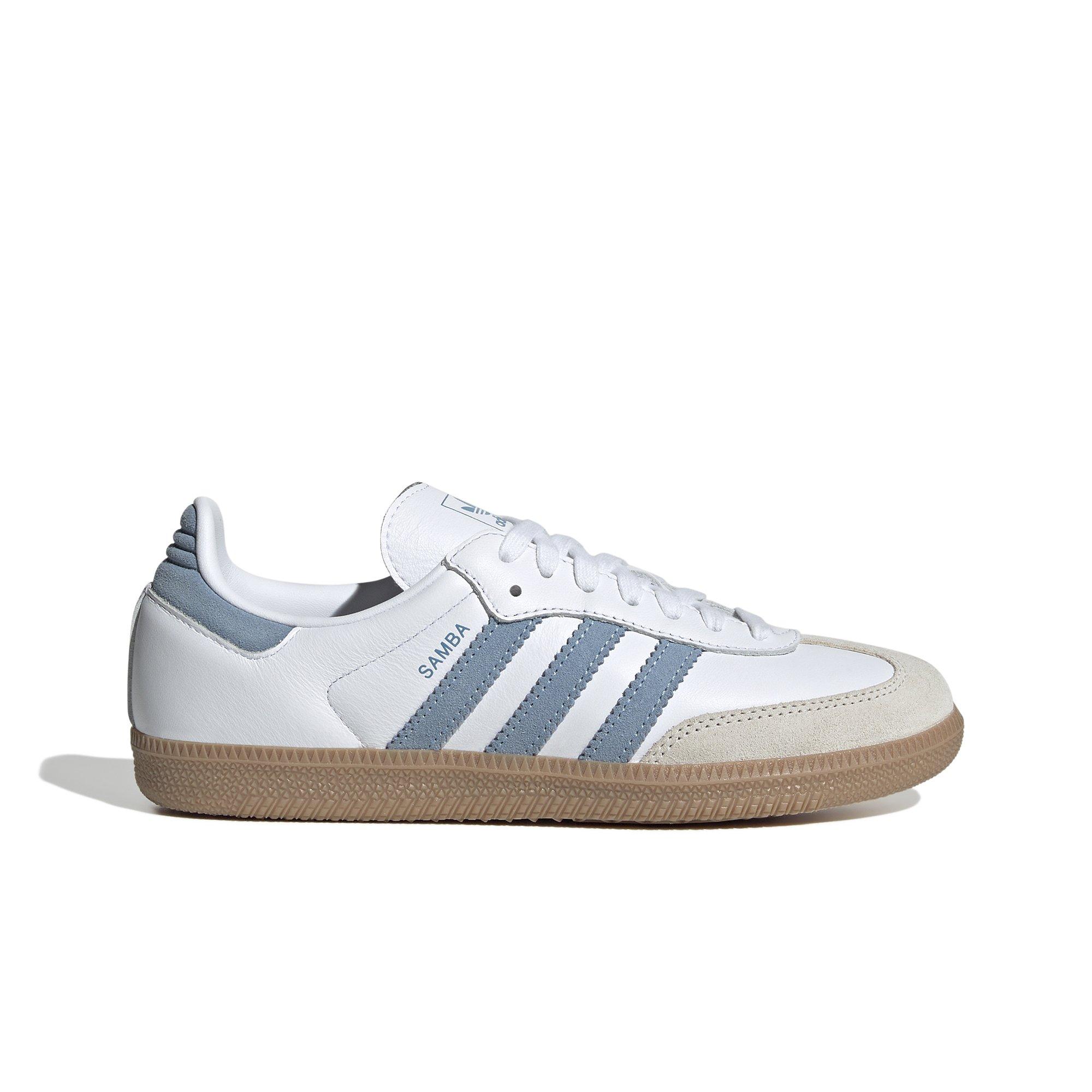 adidas Originals Samba "Cloud White/Alumina/Ash Blue" Women's Shoe - WHITE/LT BLUE Thumbnail View 1