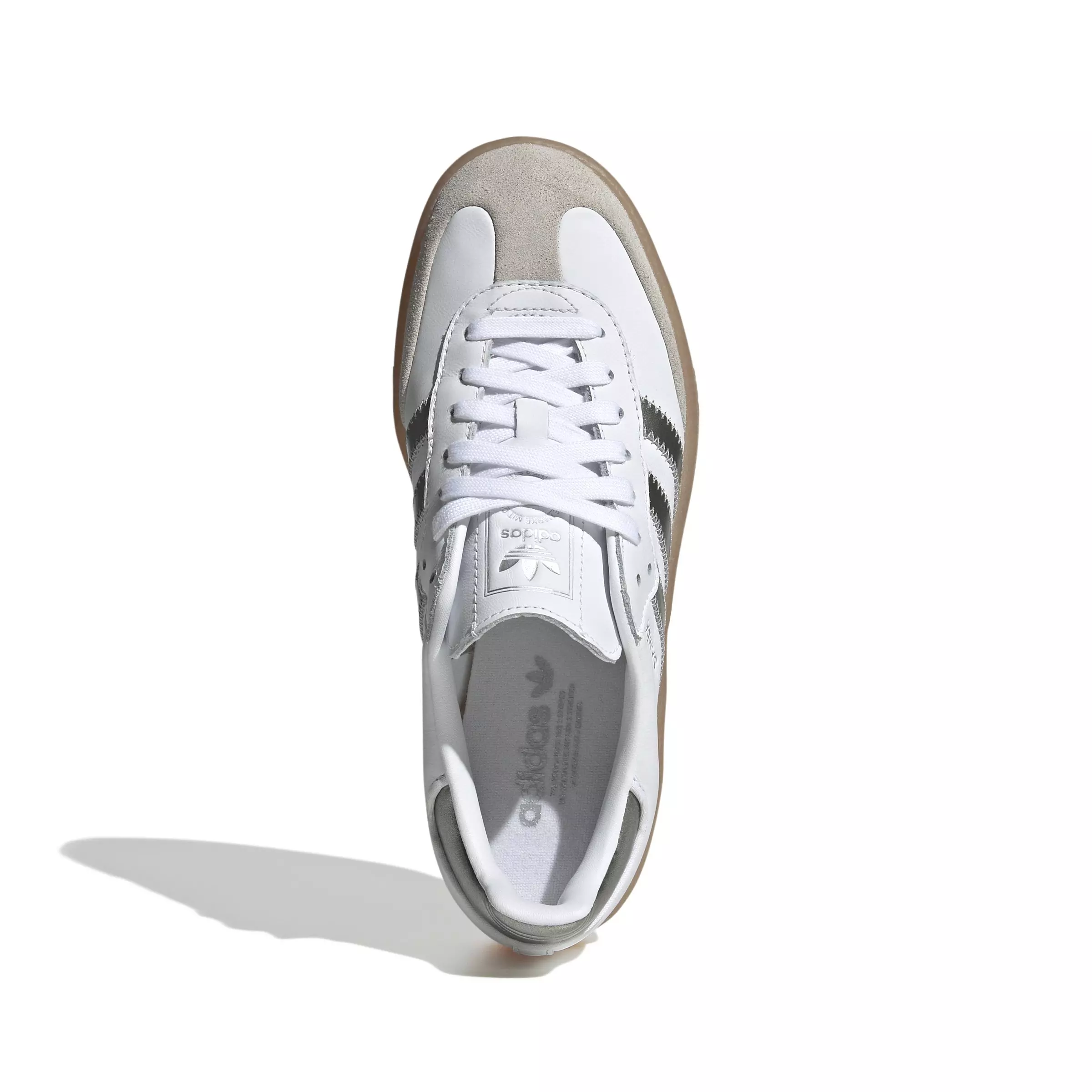adidas Originals Sambae "Ftwr White/Silver Metallic/Gum" Women's Shoe - WHITE/SILVER
