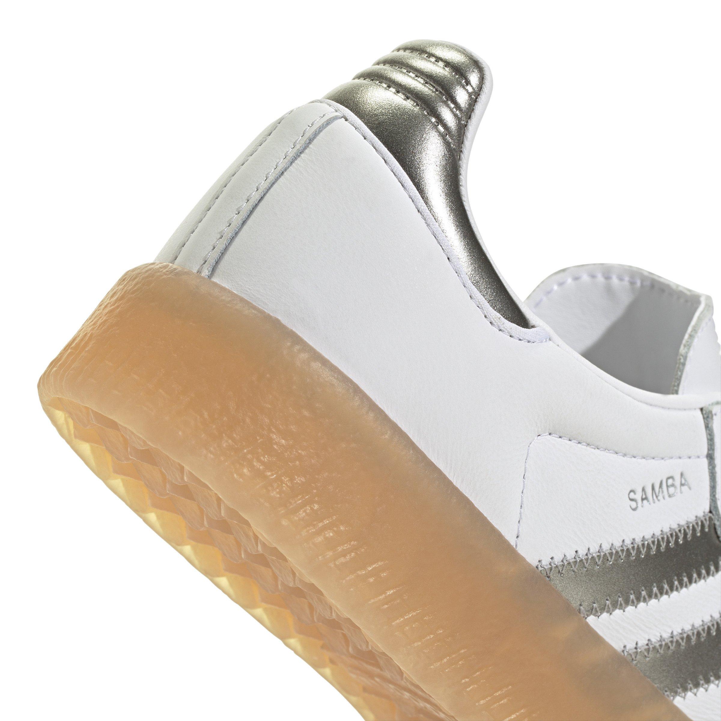 adidas Originals Sambae "Ftwr White/Silver Metallic/Gum" Women's Shoe - WHITE/SILVER Thumbnail View 6
