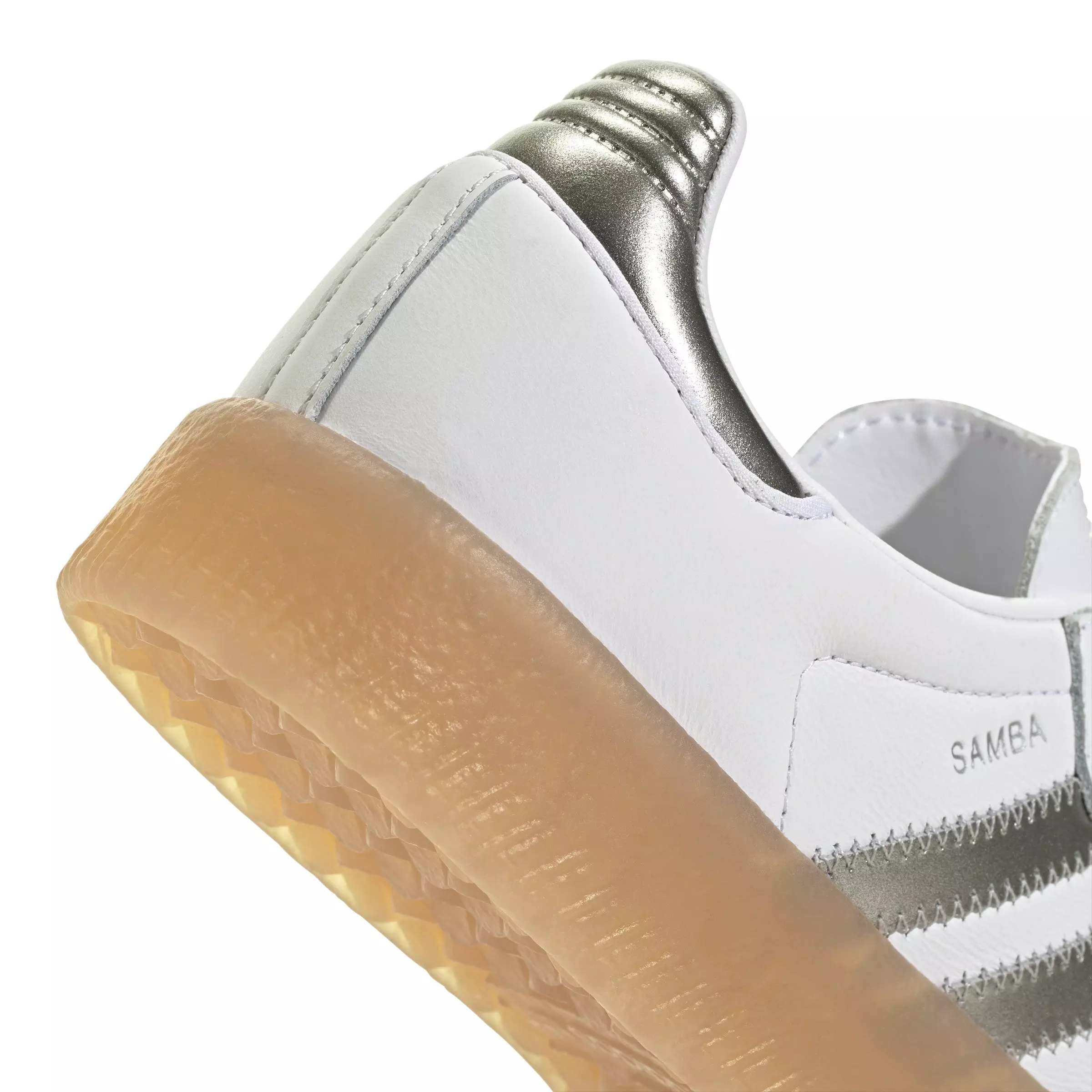 adidas Originals Sambae "Ftwr White/Silver Metallic/Gum" Women's Shoe - WHITE/SILVER