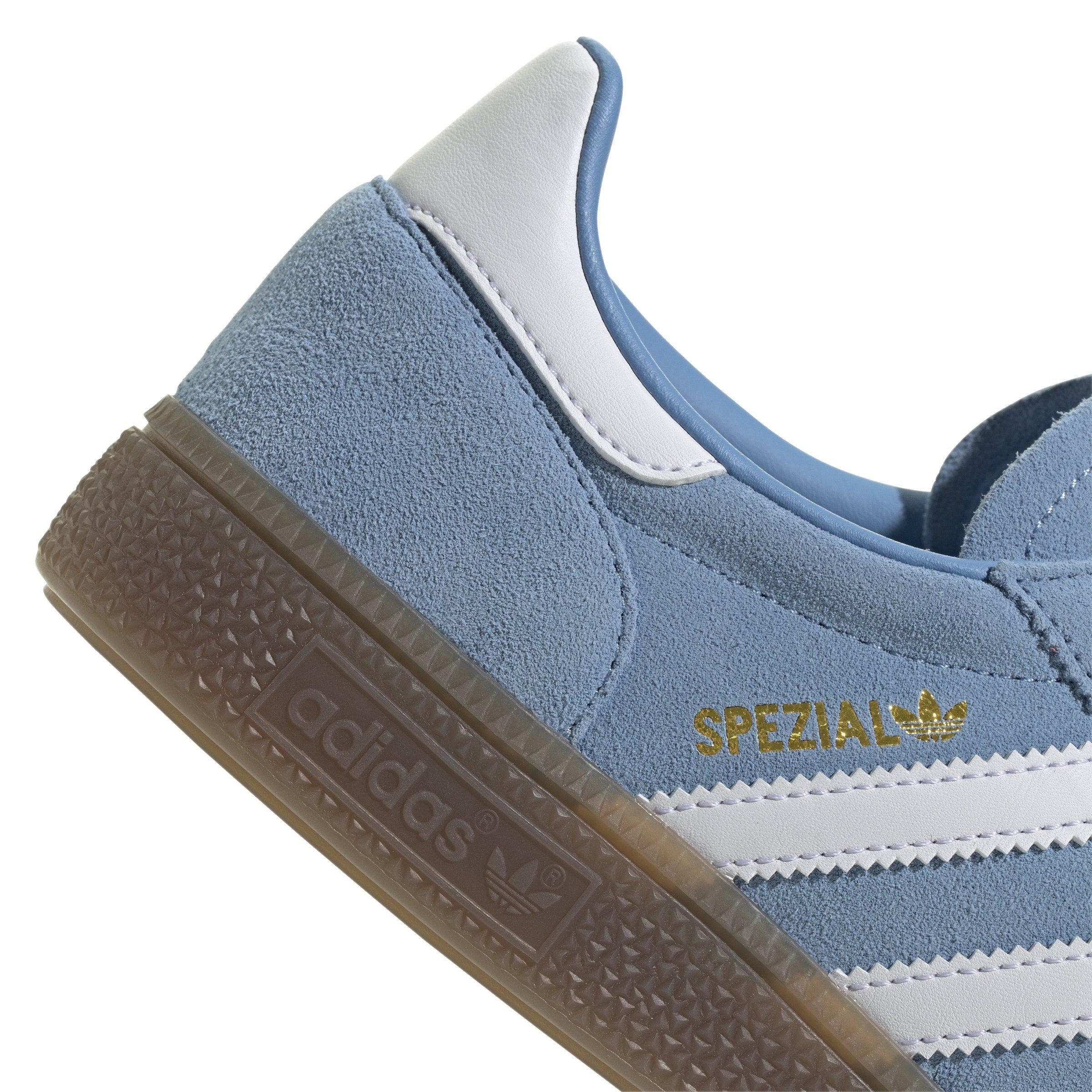 adidas Originals Handball Spezial "Light Blue/Ftwr White/Gold Metallic" Women's Shoe - LT BLUE/WHITE Thumbnail View 3
