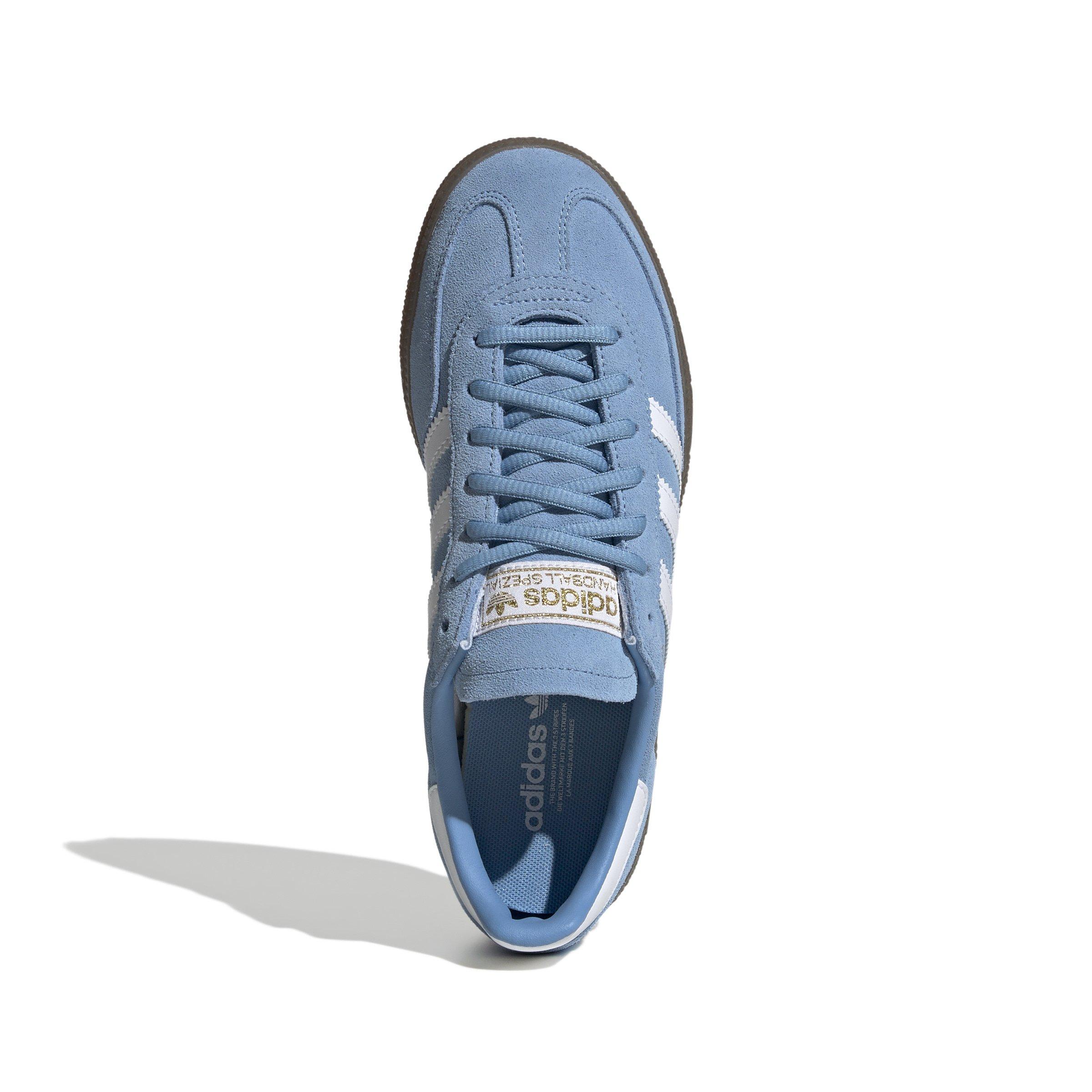 adidas Originals Handball Spezial "Light Blue/Ftwr White/Gold Metallic" Women's Shoe - LT BLUE/WHITE Thumbnail View 8