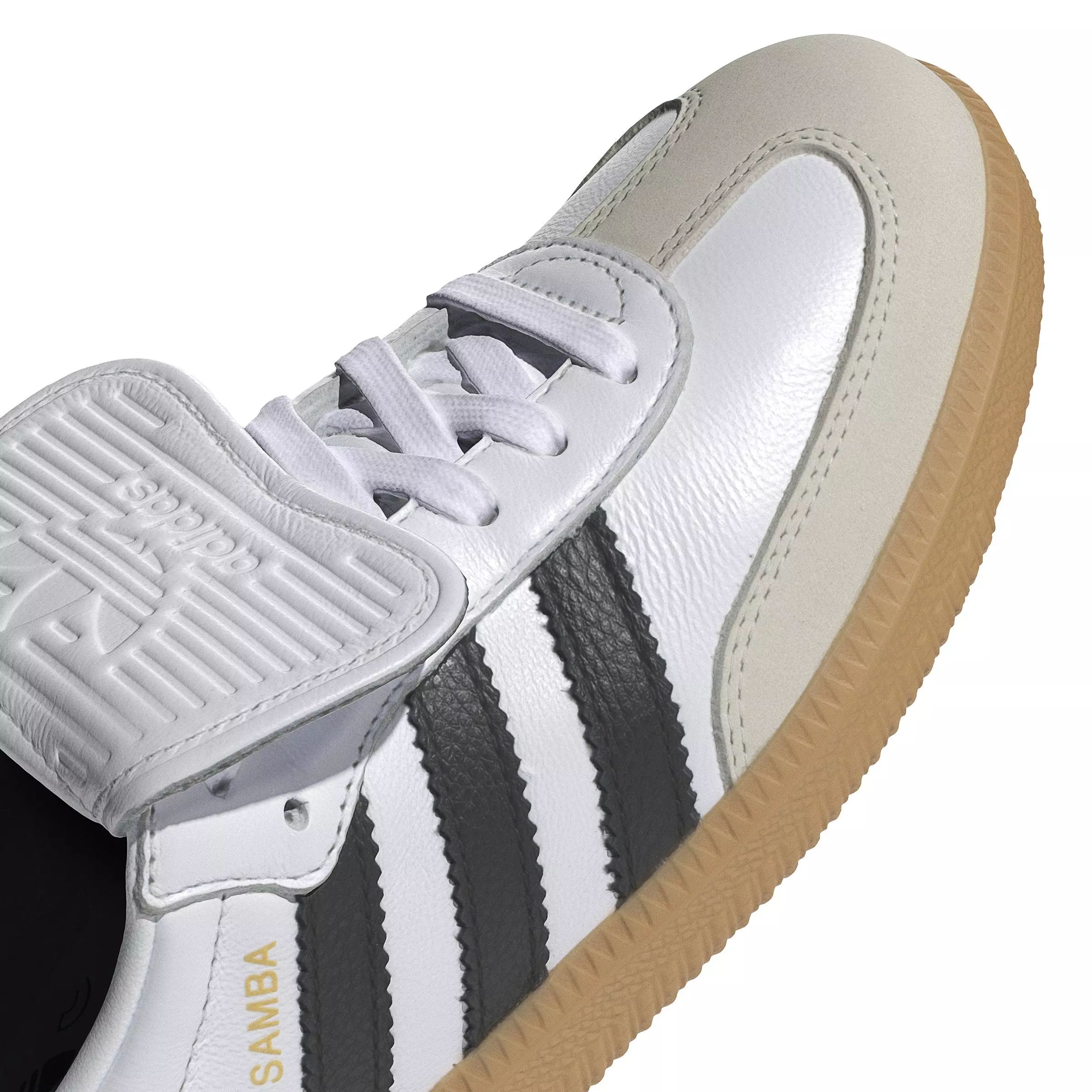 adidas Originals Samba OG Long Tongue "Ftwr White/Core Black/Gold Metallic" Women's Shoe - WHITE/BLACK