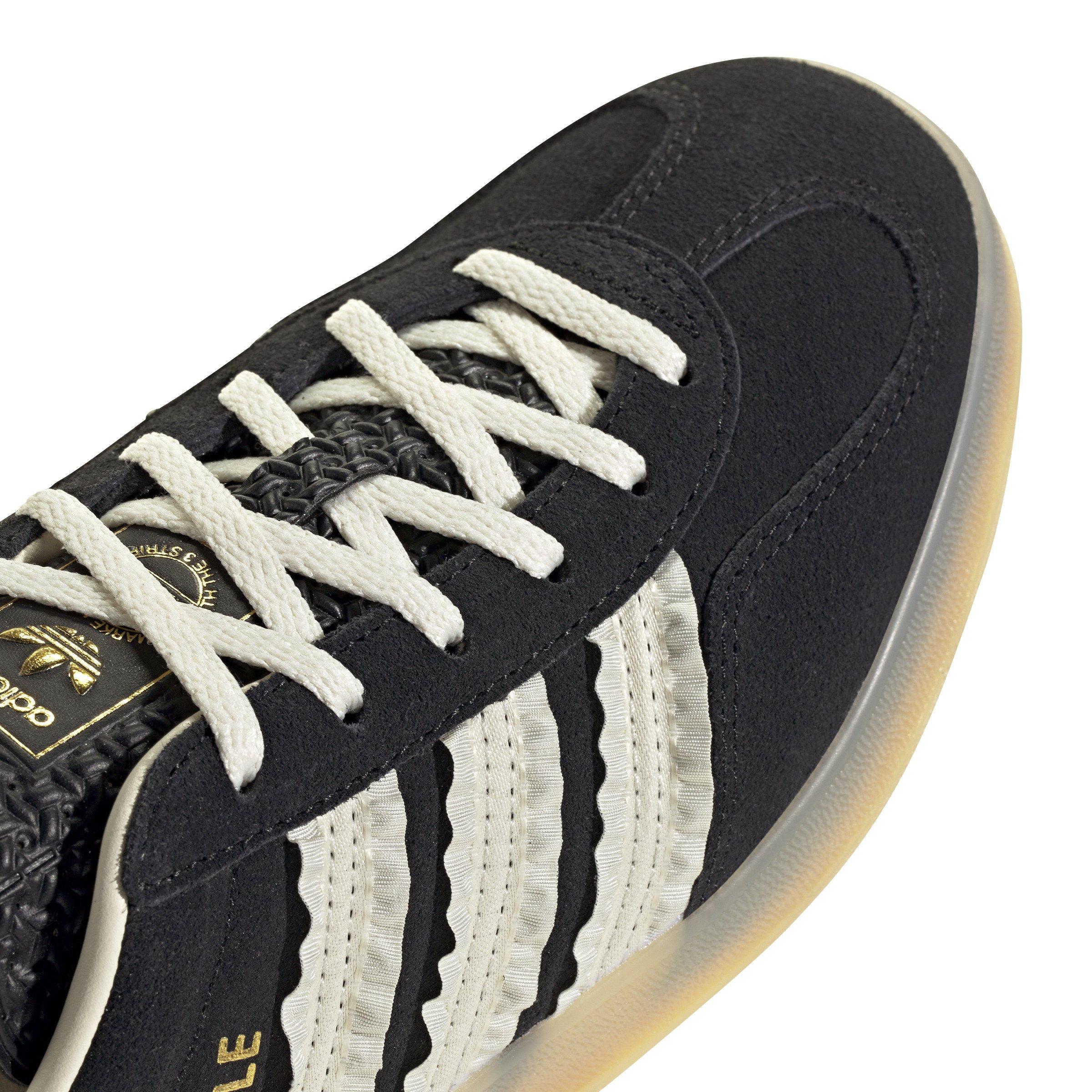 adidas Originals Gazelle Indoor "Core Black/Cream White/Gum" Women's Shoe - BLACK/OFF-WHITE Thumbnail View 3