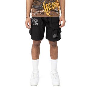 Smoke Rise Men's Utility Cargo Nylon Shorts - Black