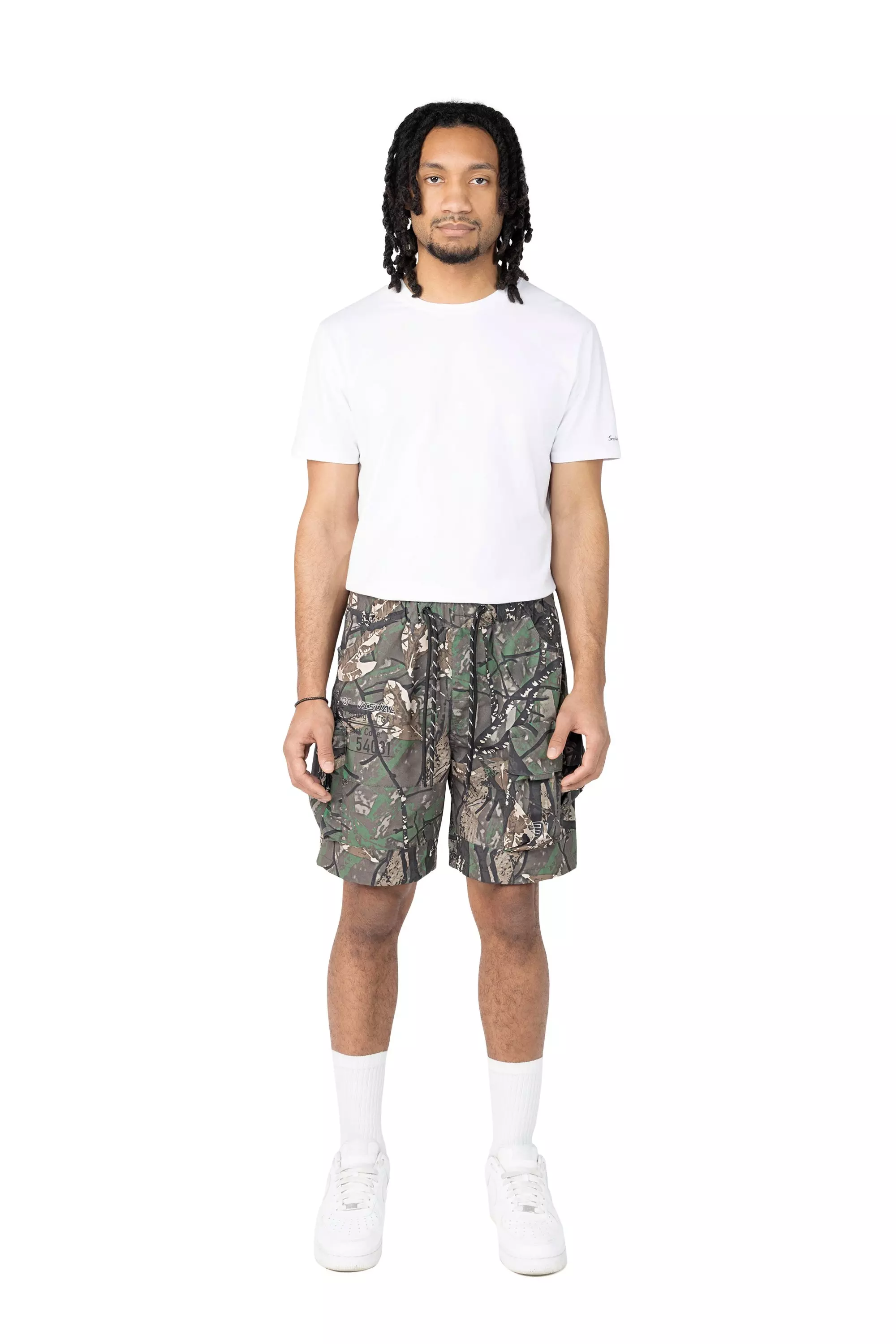 Smoke Rise Men's Utility Cargo Nylon Short - Tree Camo - OLIVE
