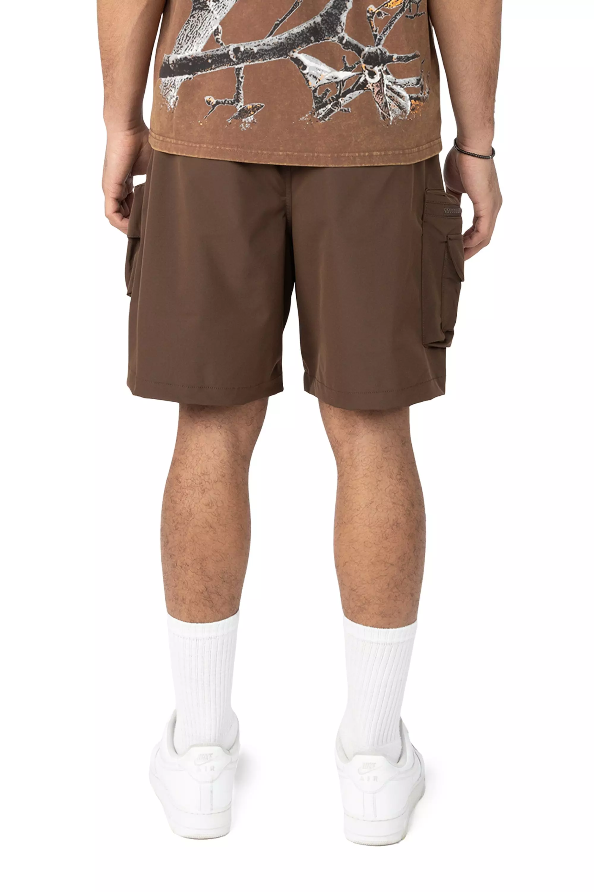 Smoke Rise Men's Utility Cargo Nylon Short - Bison - BROWN