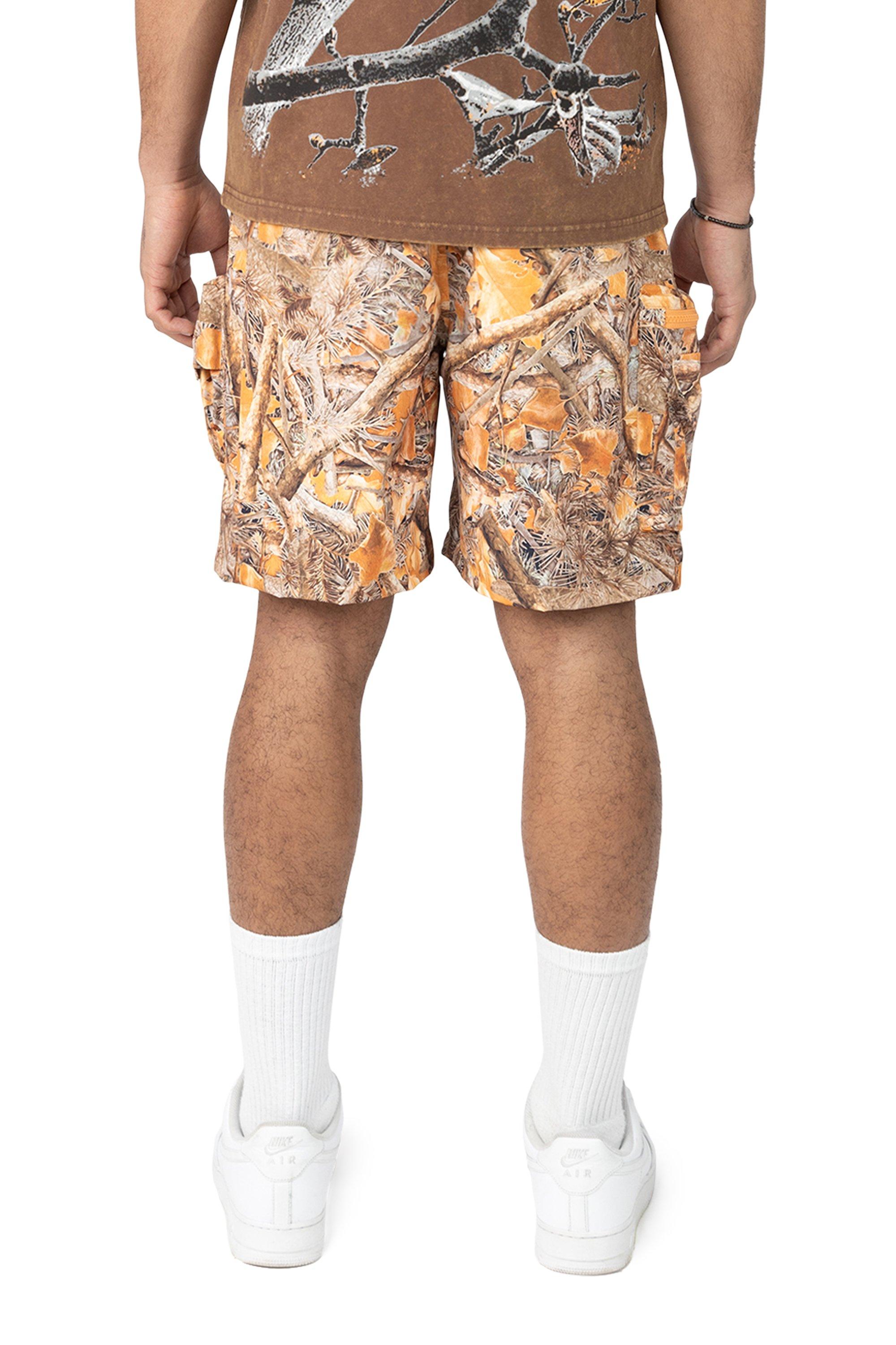 Smoke Rise Men's Utility Cargo Nylon Shorts - Amber - ORANGE Thumbnail View 2