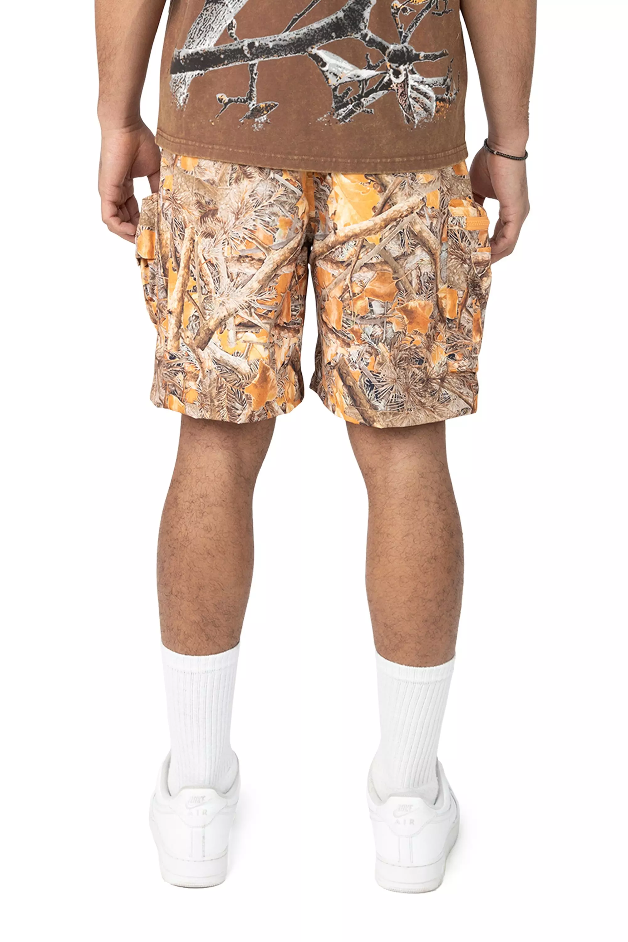 Smoke Rise Men's Utility Cargo Nylon Shorts - Amber - ORANGE