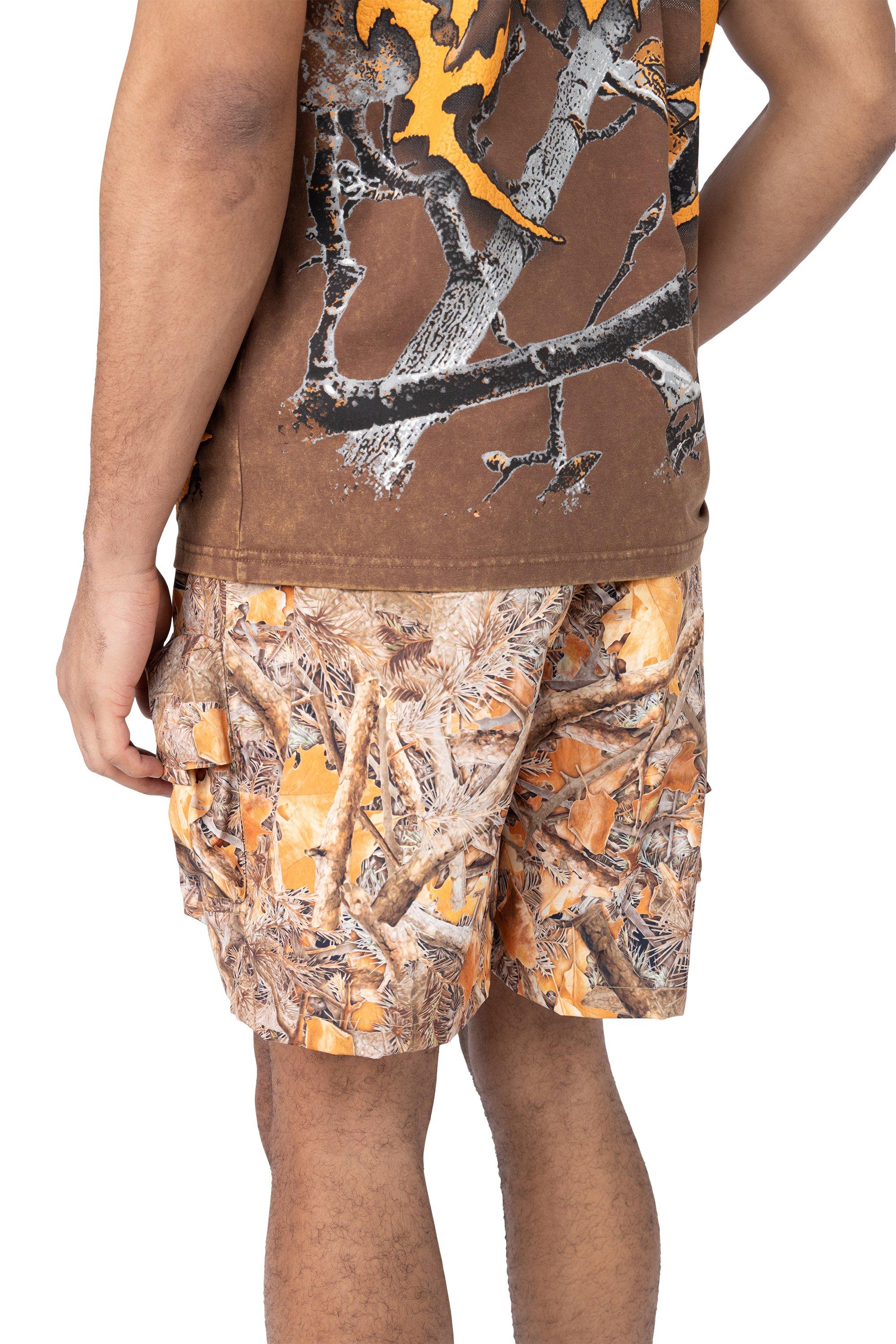 Smoke Rise Men's Utility Cargo Nylon Shorts - Amber - ORANGE Thumbnail View 6