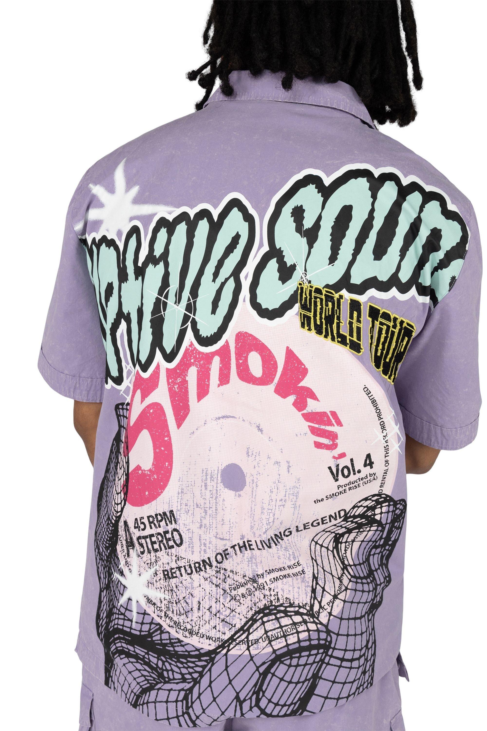 Smoke Rise Men's Boxy Grape Shirt - Paisley Purple - PURPLE Thumbnail View 8