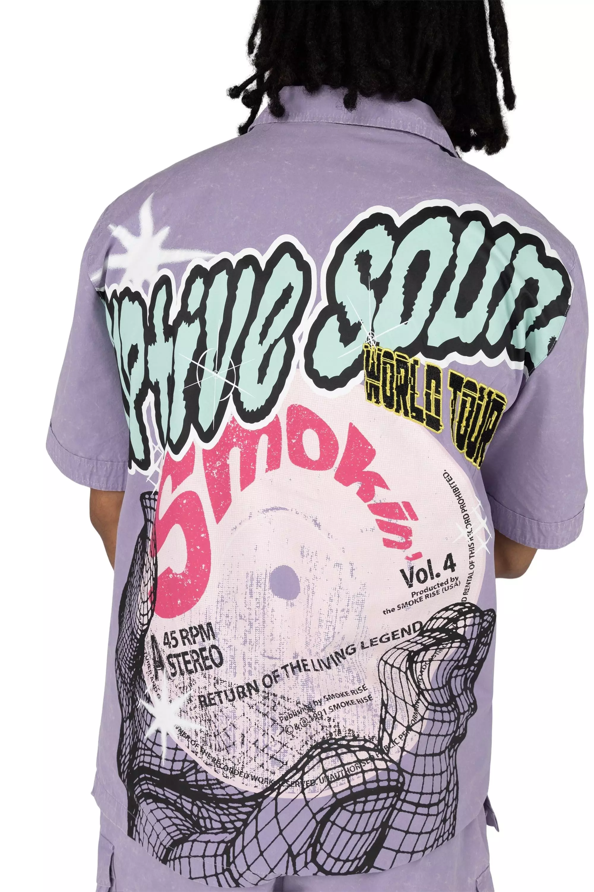 Smoke Rise Men's Boxy Grape Shirt - Paisley Purple - PURPLE