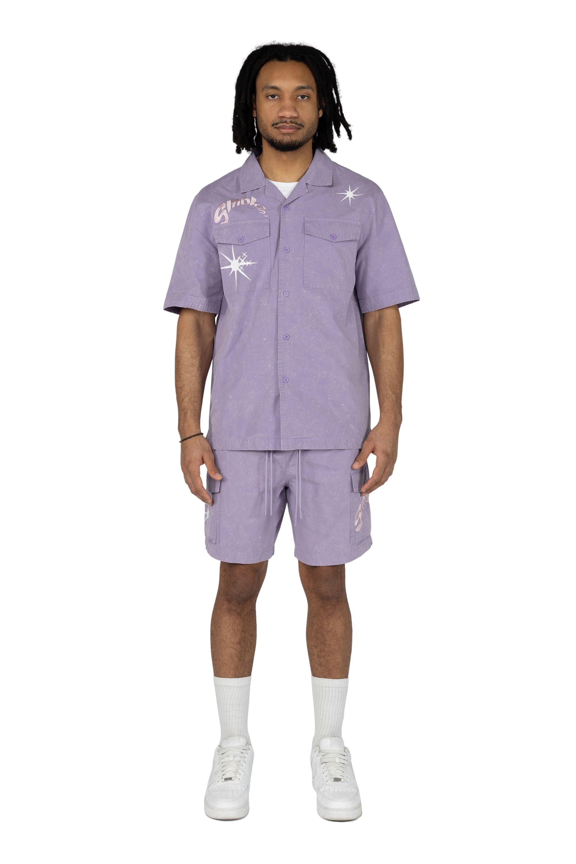 Smoke Rise Men's Boxy Grape Shirt - Paisley Purple - PURPLE Thumbnail View 9