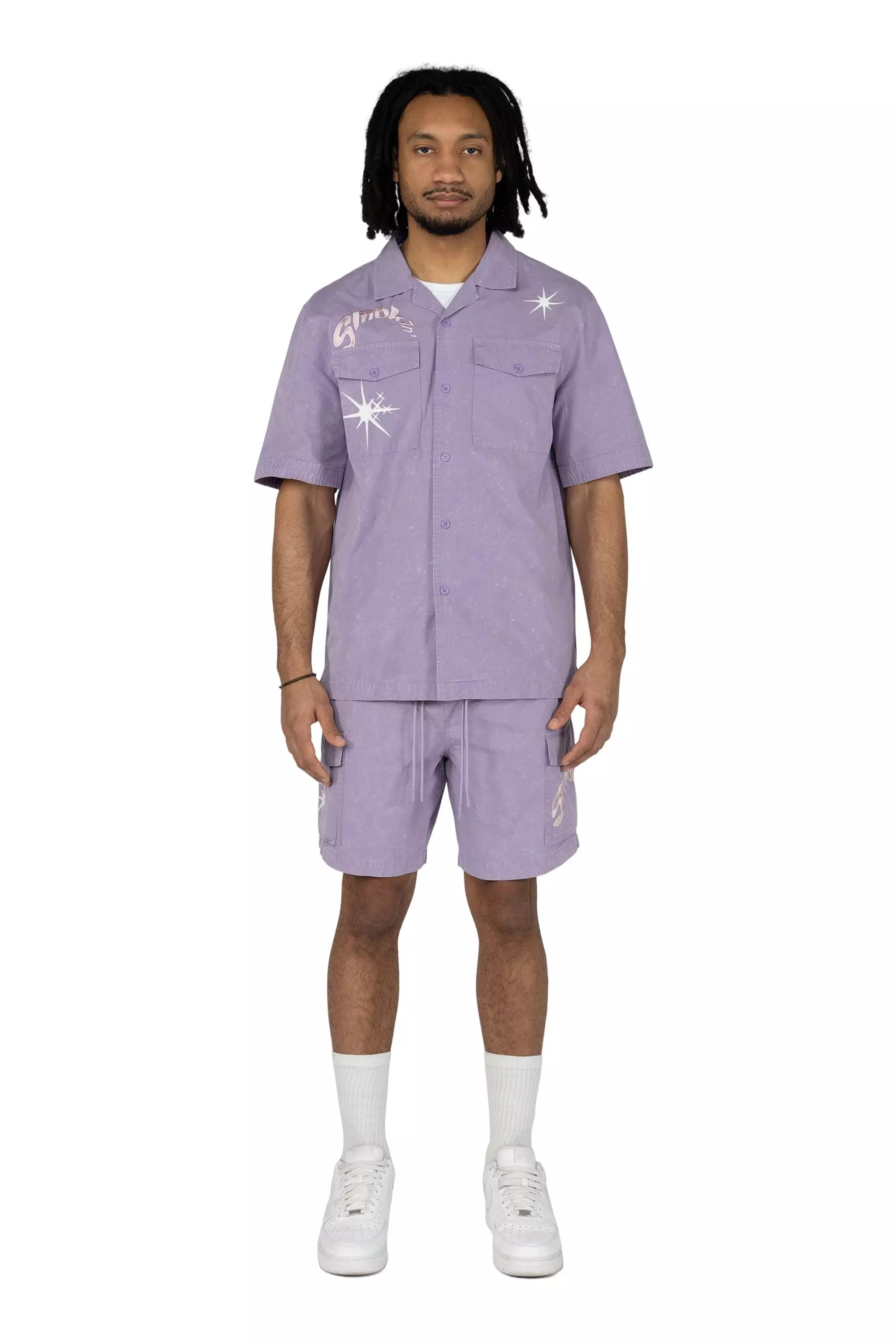 Smoke Rise Men's Boxy Grape Shirt - Paisley Purple - PURPLE