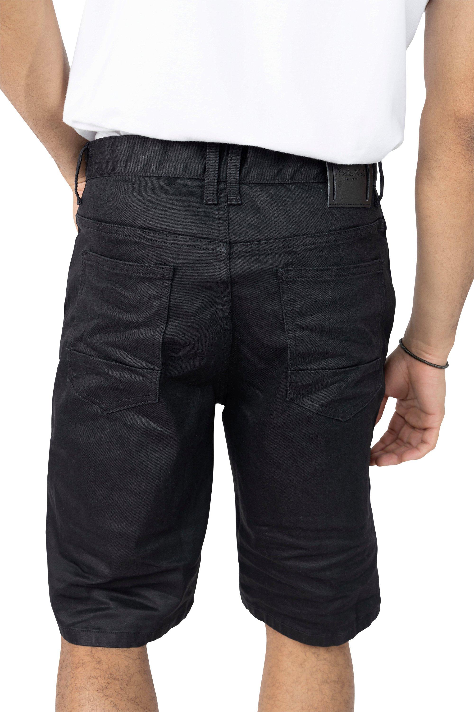 Smoke Rise Men's Comfort Rip N Repair Denim Shorts - Jet Black - BLACK Thumbnail View 5