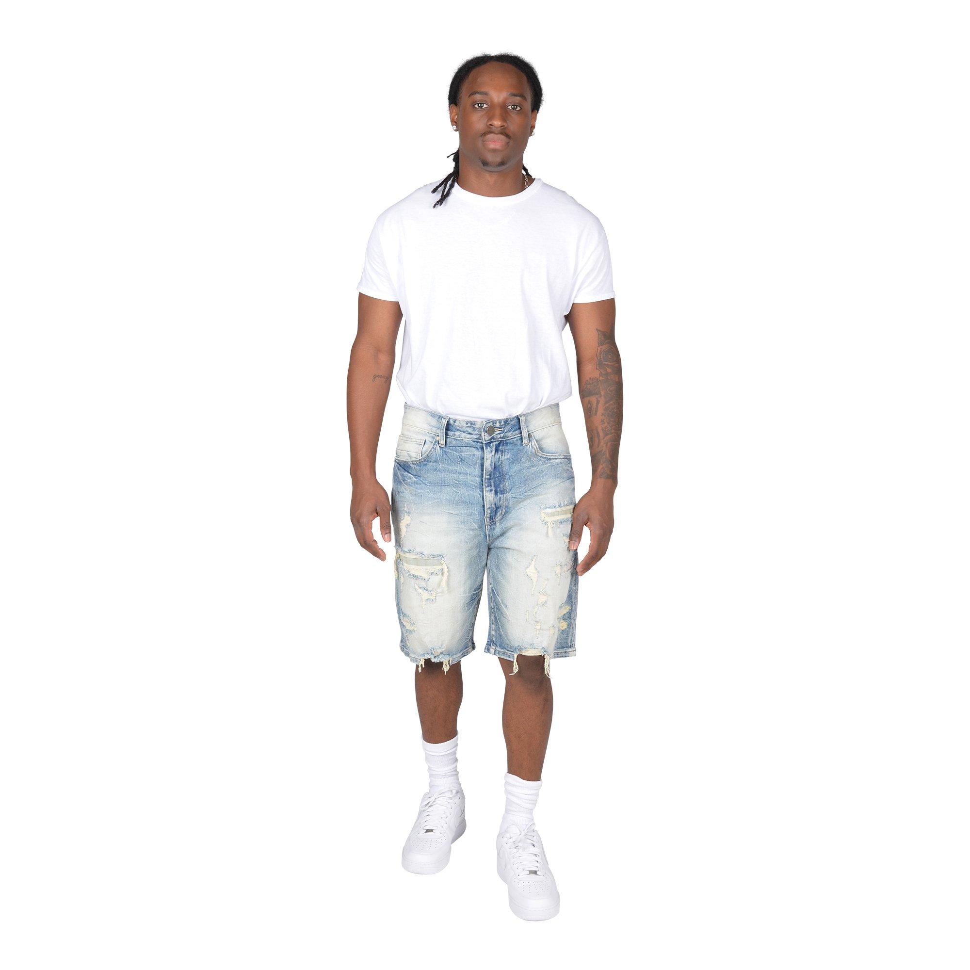 Smoke Rise Men's Comfort R-N-R Denim Shorts - Rhodes Blue - BLUE Thumbnail View 1