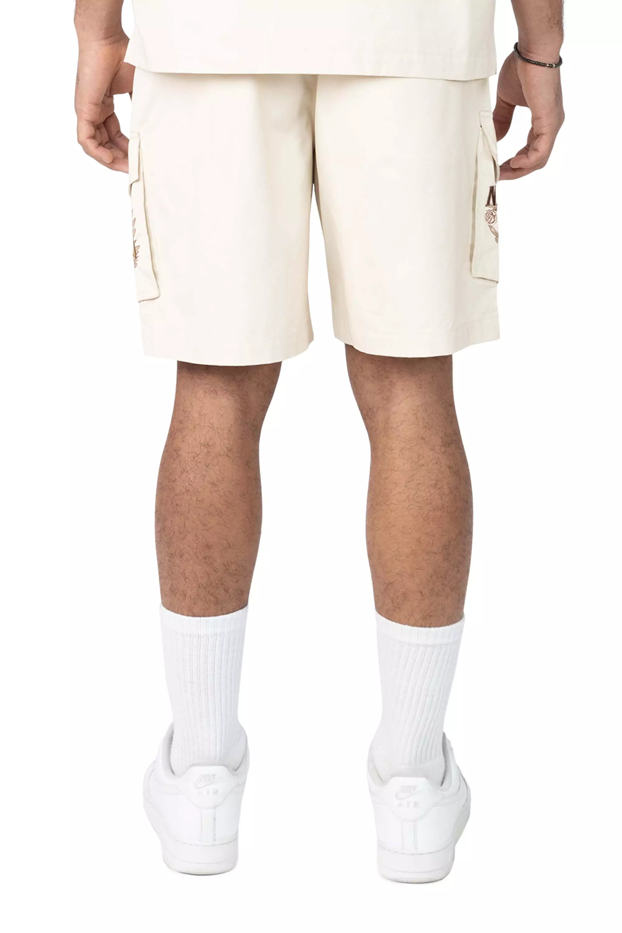 Smoke Rise Men's Lounge Tapestry Camo Shorts - Ecru - CREAM