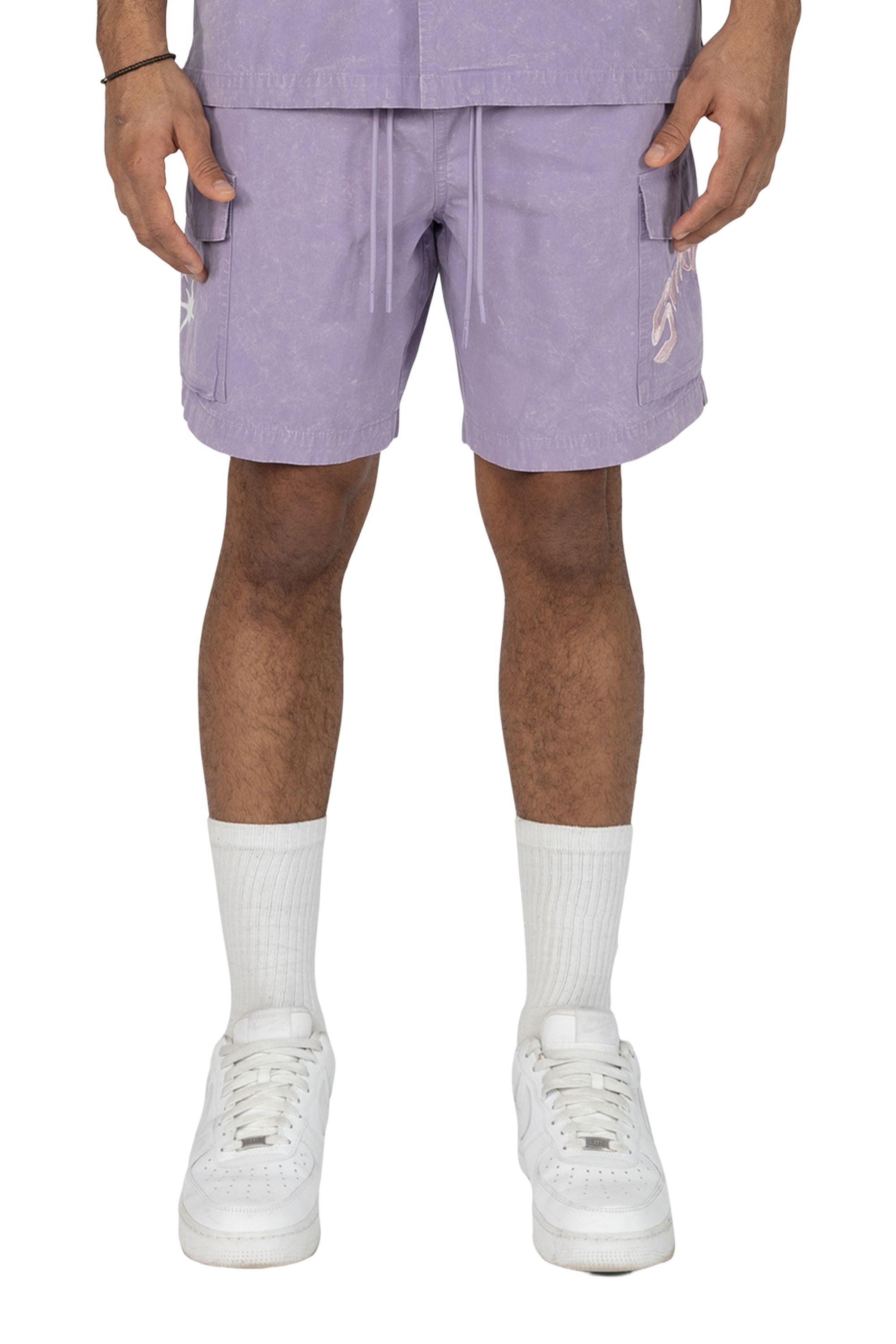 Smoke Rise Men's Lounge Grape Shorts - Paisley Purple - PURPLE Thumbnail View 1