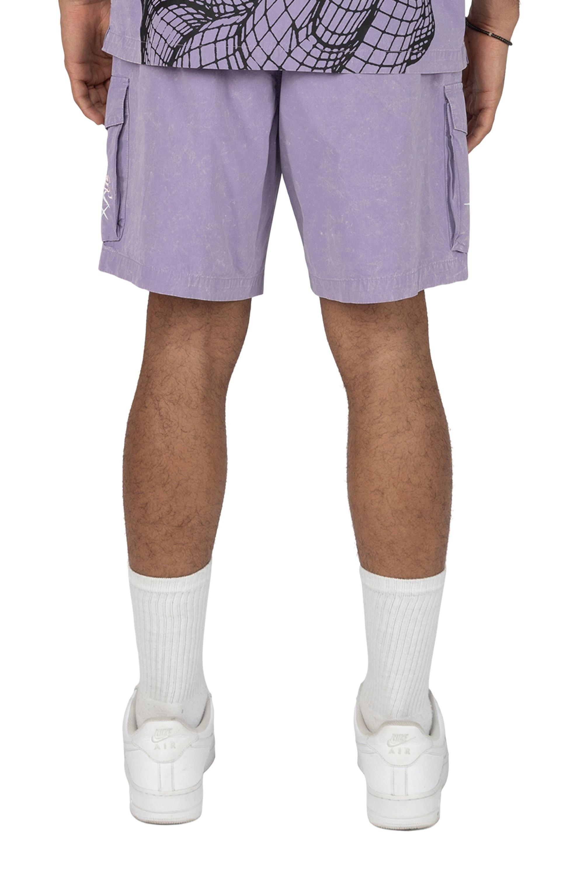 Smoke Rise Men's Lounge Grape Shorts - Paisley Purple - PURPLE Thumbnail View 2