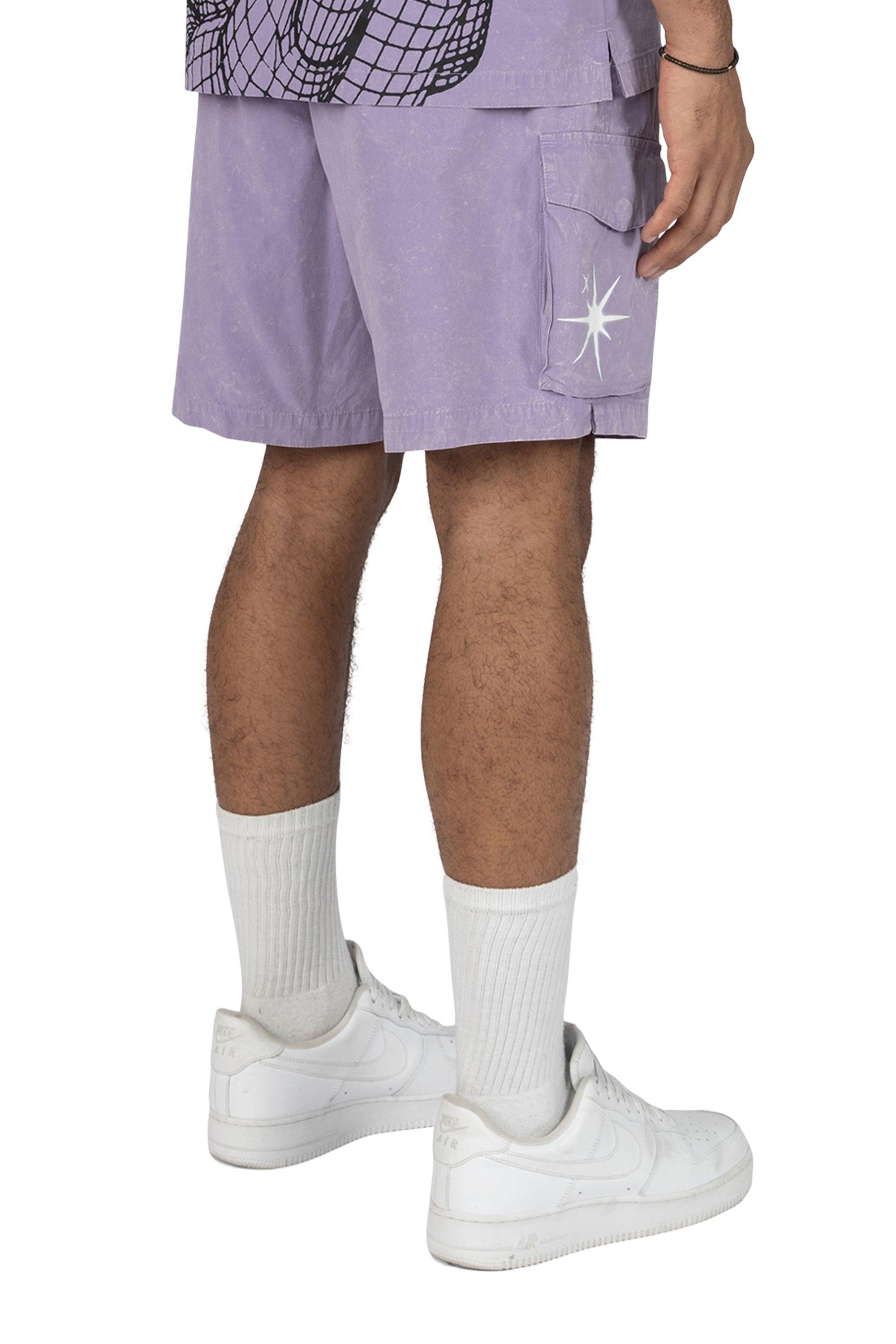 Smoke Rise Men's Lounge Grape Shorts - Paisley Purple - PURPLE Thumbnail View 4