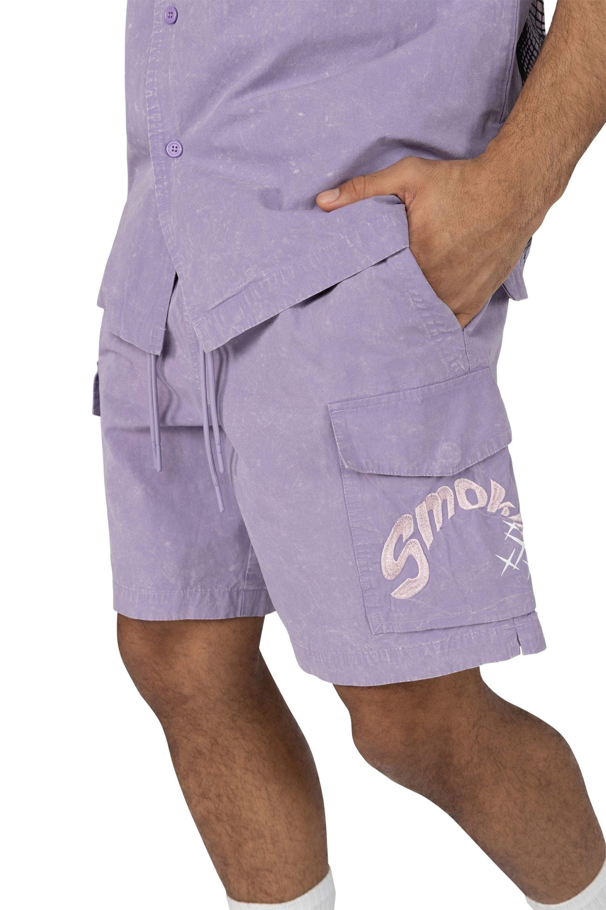 Smoke Rise Men's Lounge Grape Shorts - Paisley Purple - PURPLE Thumbnail View 5