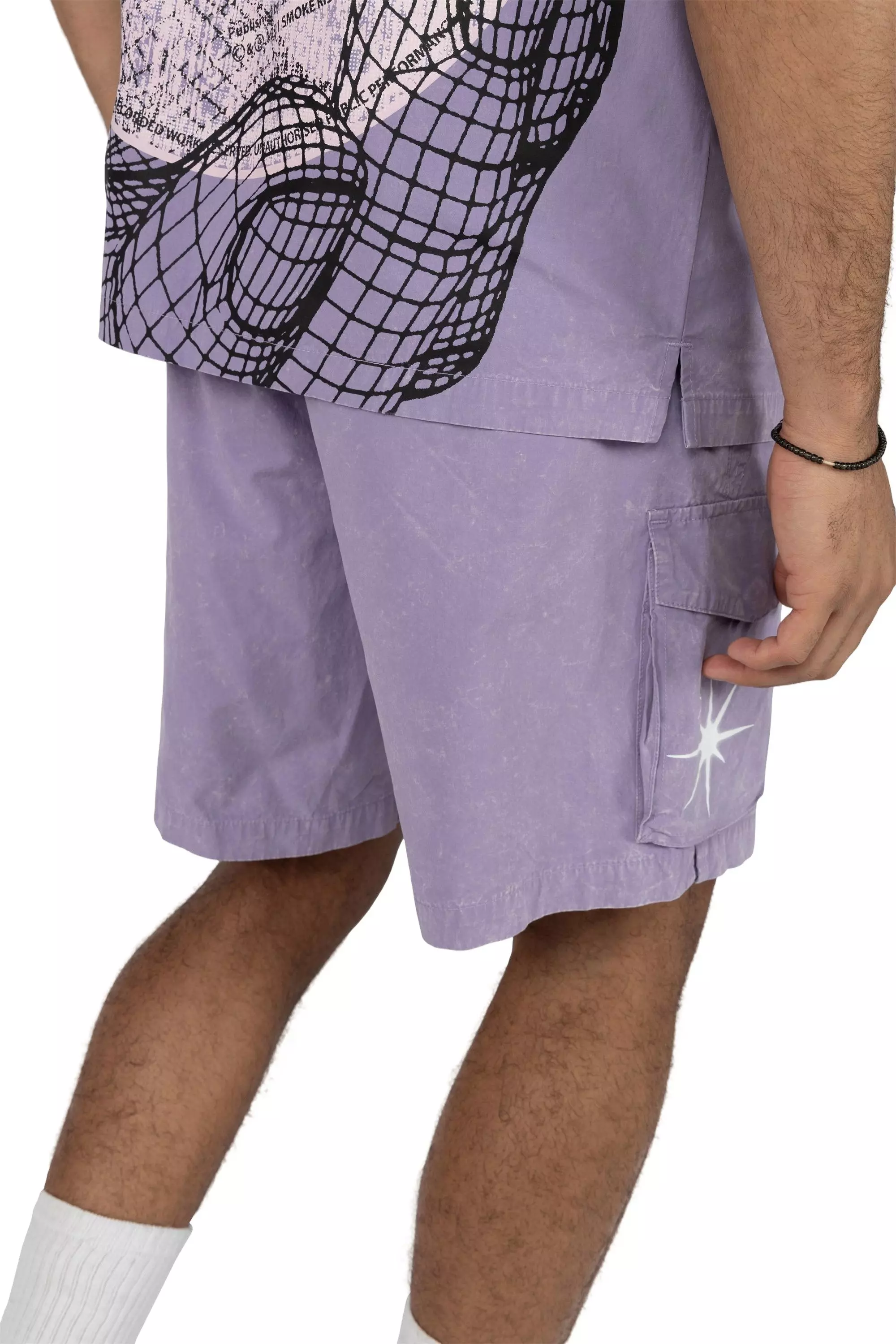 Smoke Rise Men's Lounge Grape Shorts - Paisley Purple - PURPLE