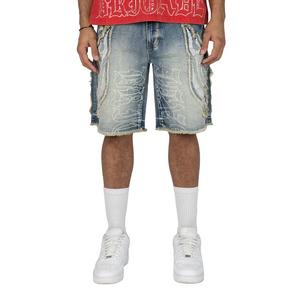 Ed Hardy Men's Crouching Panther Skater Denim Shorts