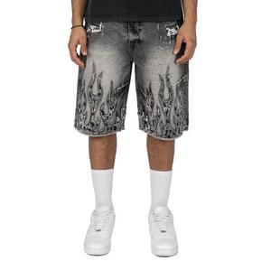 Ed Hardy Men's Crouching Panther Skater Denim Shorts