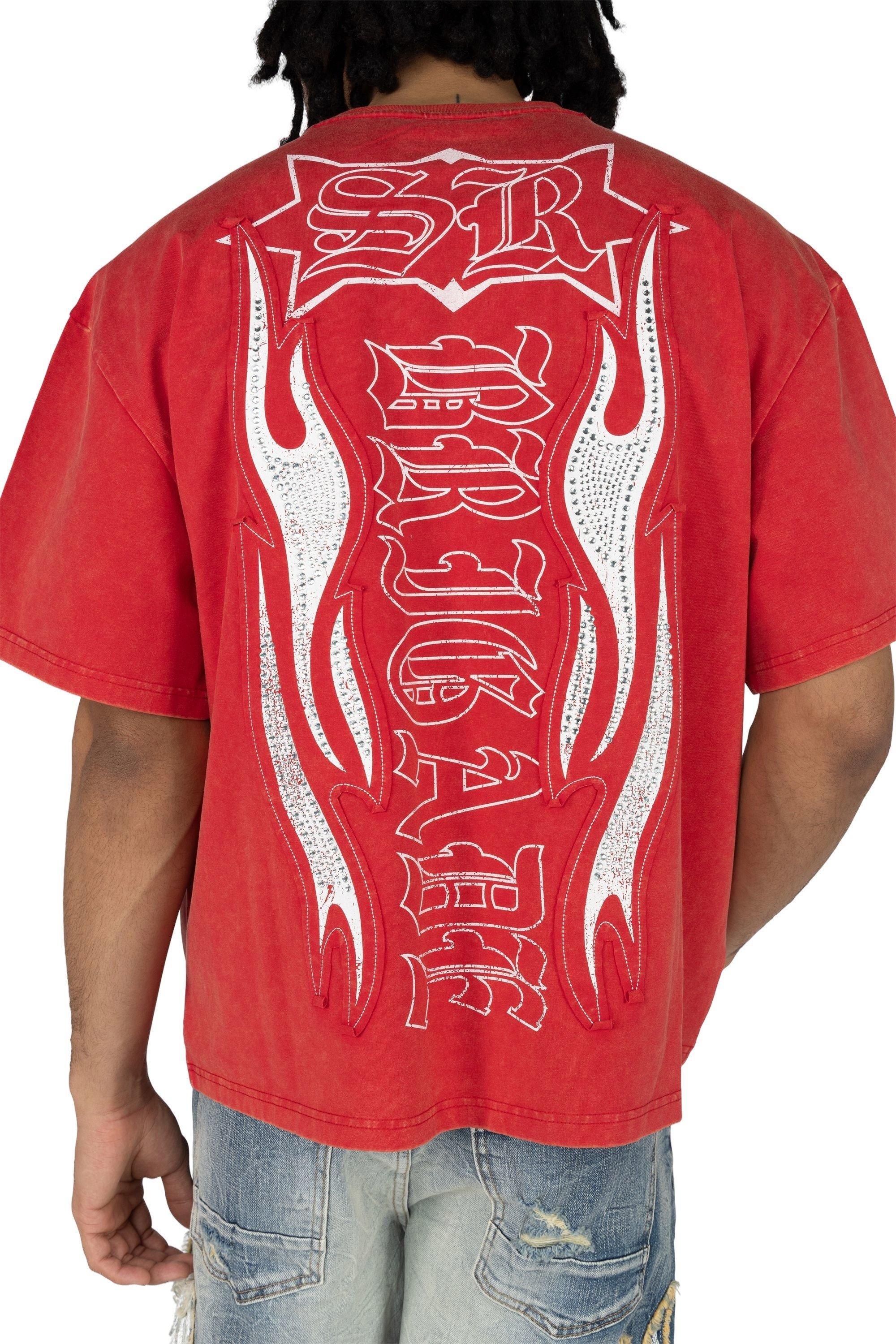 Smoke Rise Men's Wide Crop Eagle Tee - Red - RED Thumbnail View 2