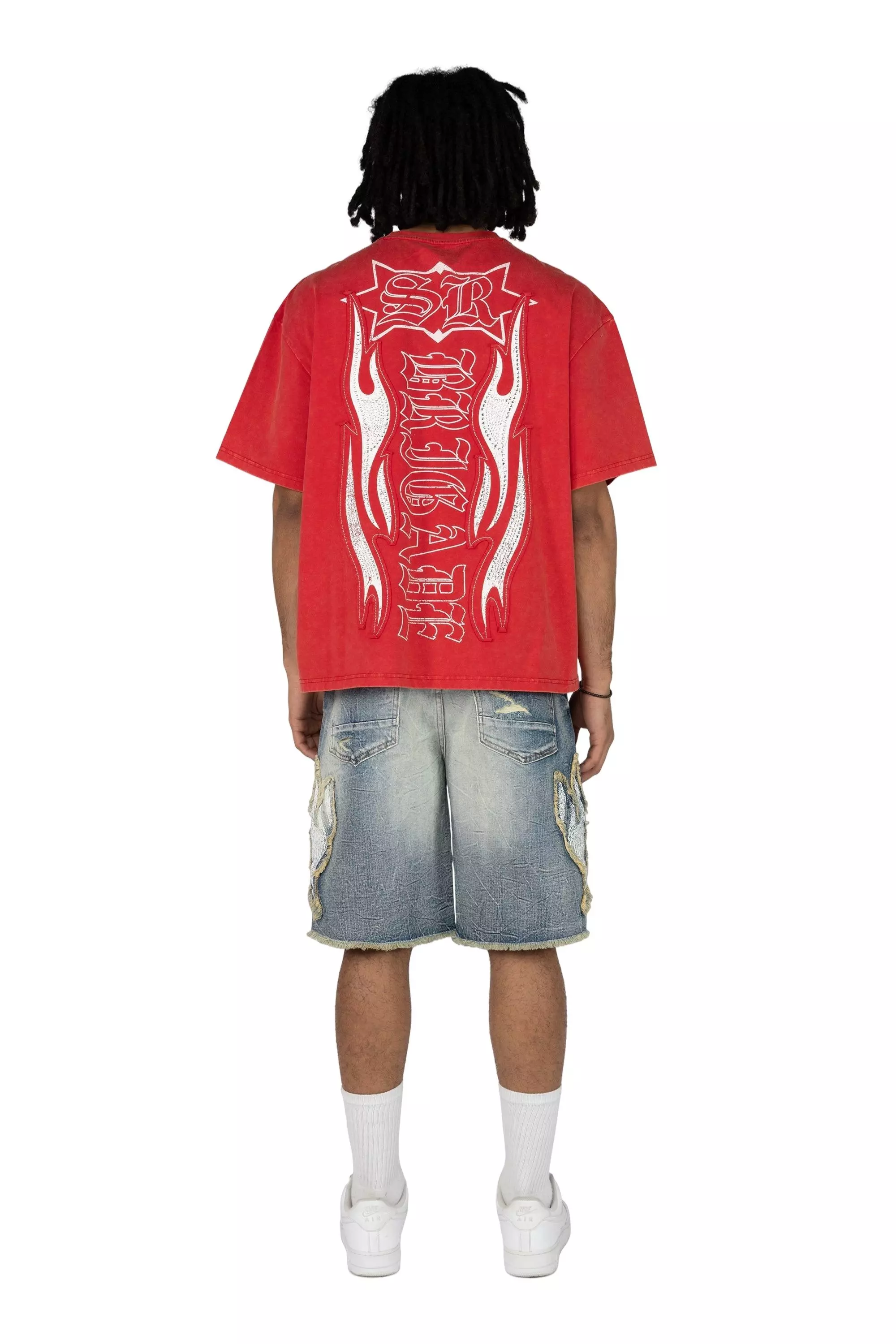 Smoke Rise Men's Wide Crop Eagle Tee - Red - RED