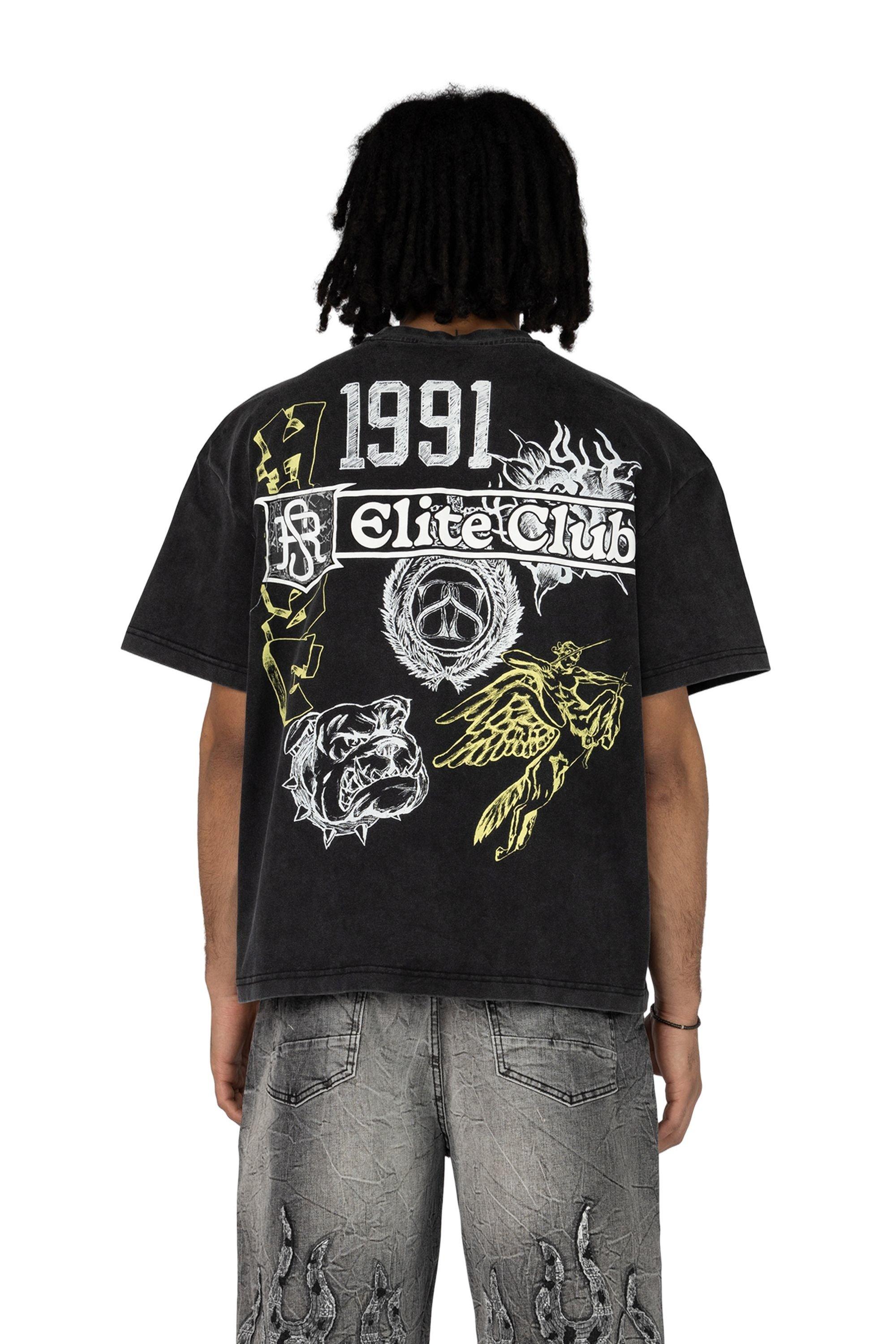 Smoke Rise Men's Wide Crop Pantheon Tee - Black - BLACK Thumbnail View 2