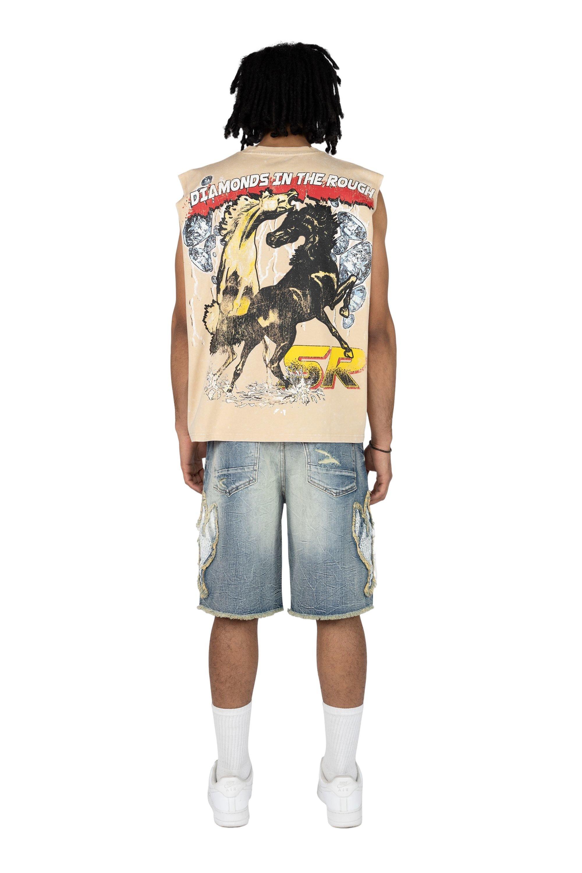 Smoke Rise Men's Crop Muscle Killer Tank - Clay - TAN Thumbnail View 4