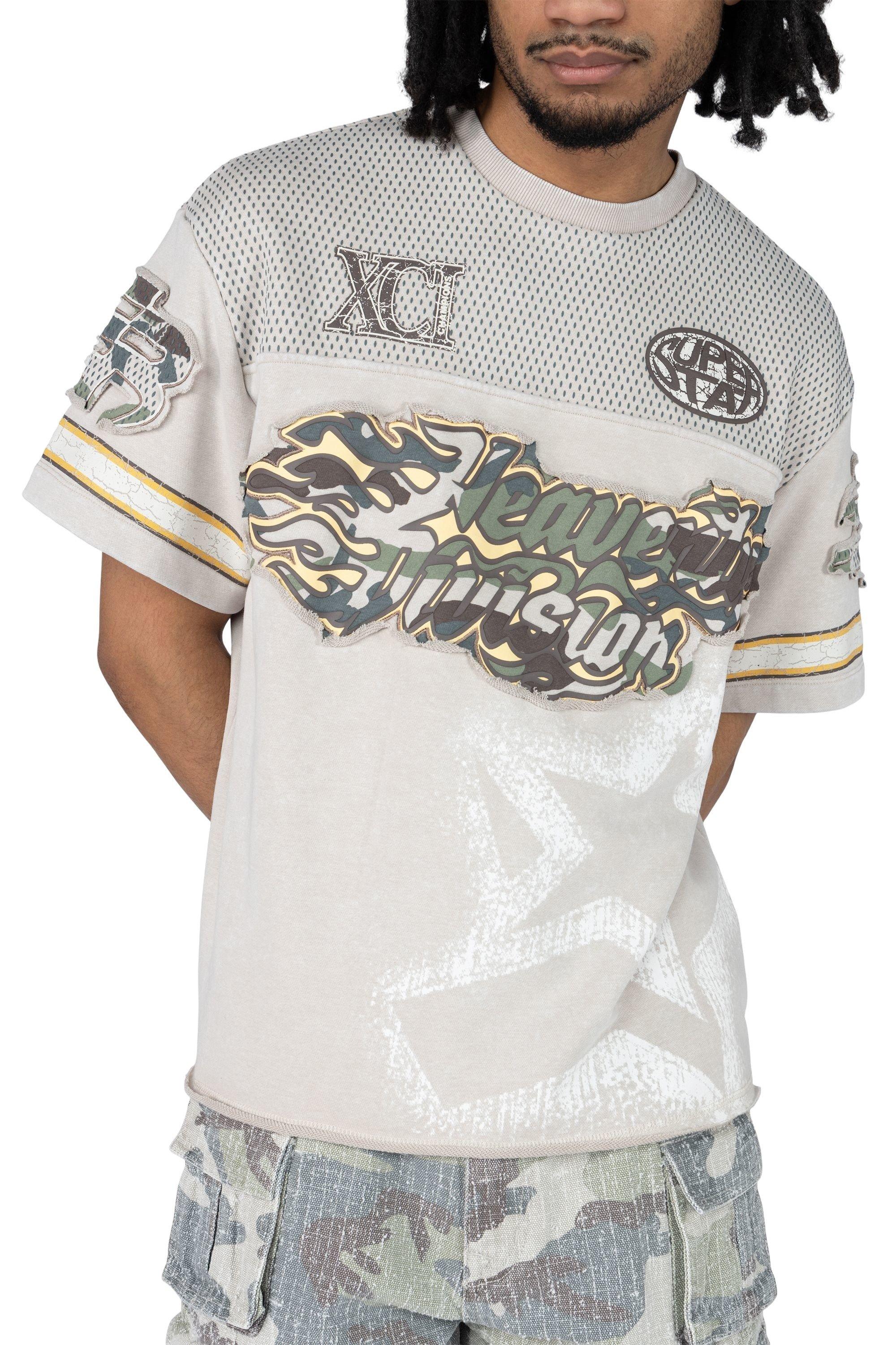 Smoke Rise Men's Wide Crop Heavenly Divine Knit Tee - Pewter Grey - GREY Thumbnail View 6