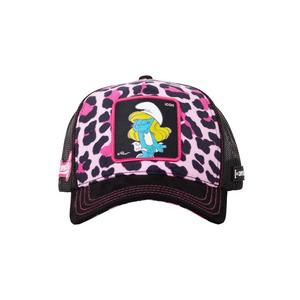 Capslab Smurfs Pink Cheetah Trucker Snapback Hat-Pink/Black
