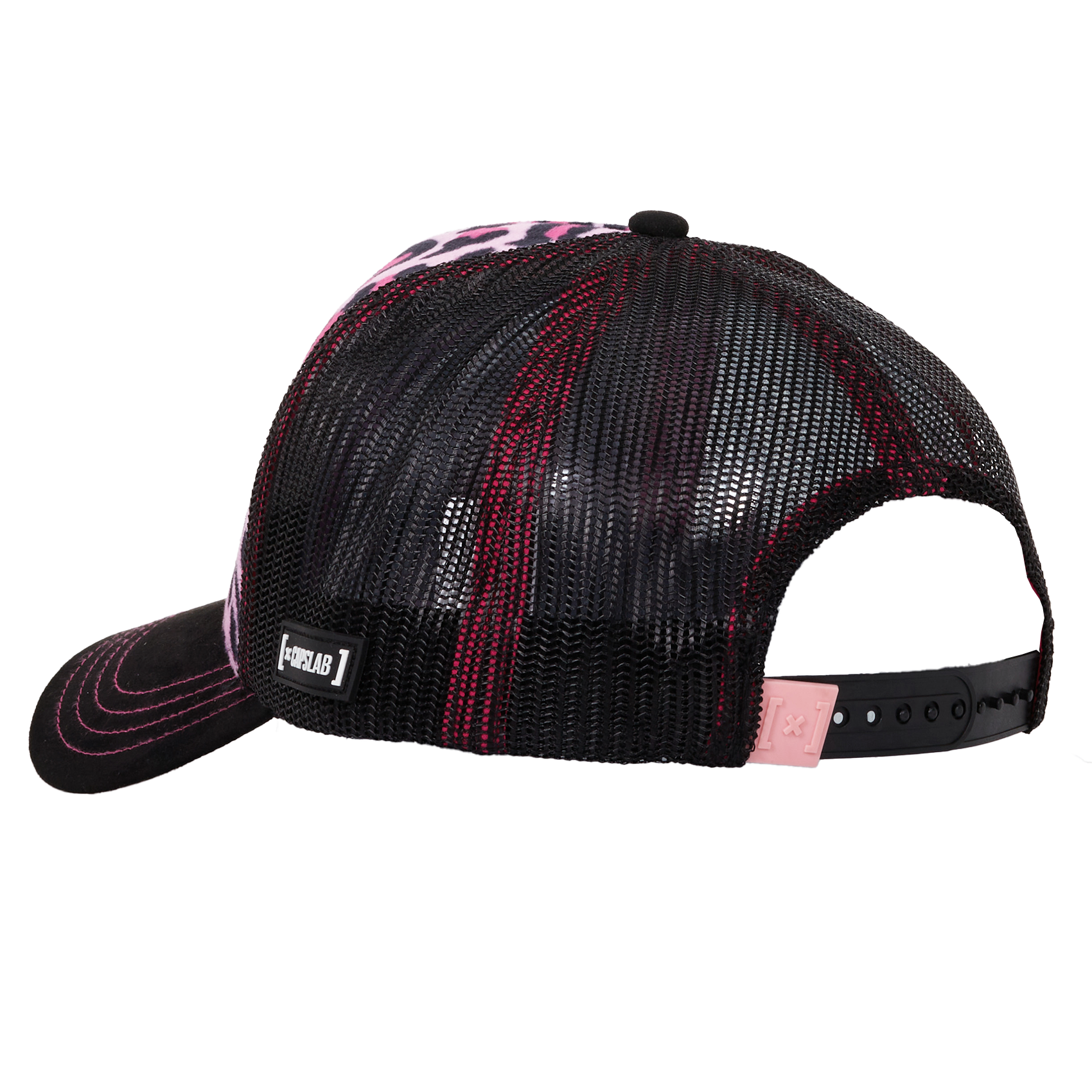 Capslab Smurfs Pink Cheetah Trucker Snapback Hat-Pink/Black - PINK/BLACK Thumbnail View 3