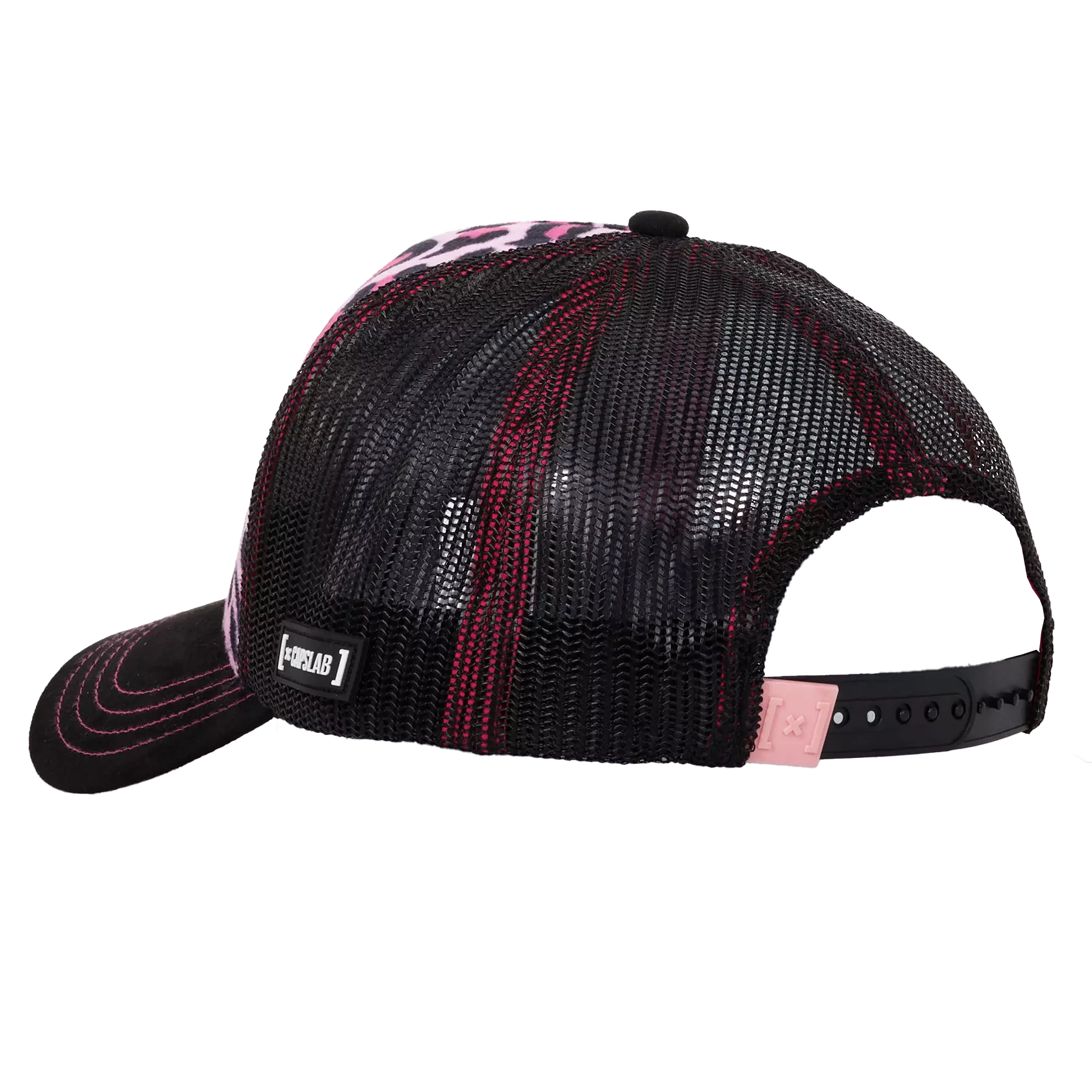 Capslab Smurfs Pink Cheetah Trucker Snapback Hat-Pink/Black - PINK/BLACK