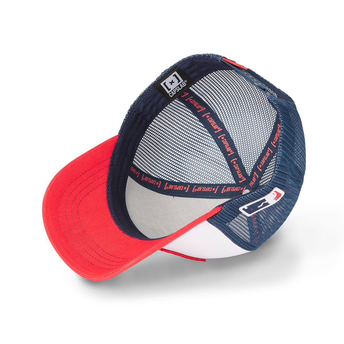 Capslab Cocktail Beer Pong Trucker Snapback Hat-White/Red/Blue - WHITE/RED/BLUE Thumbnail View 4