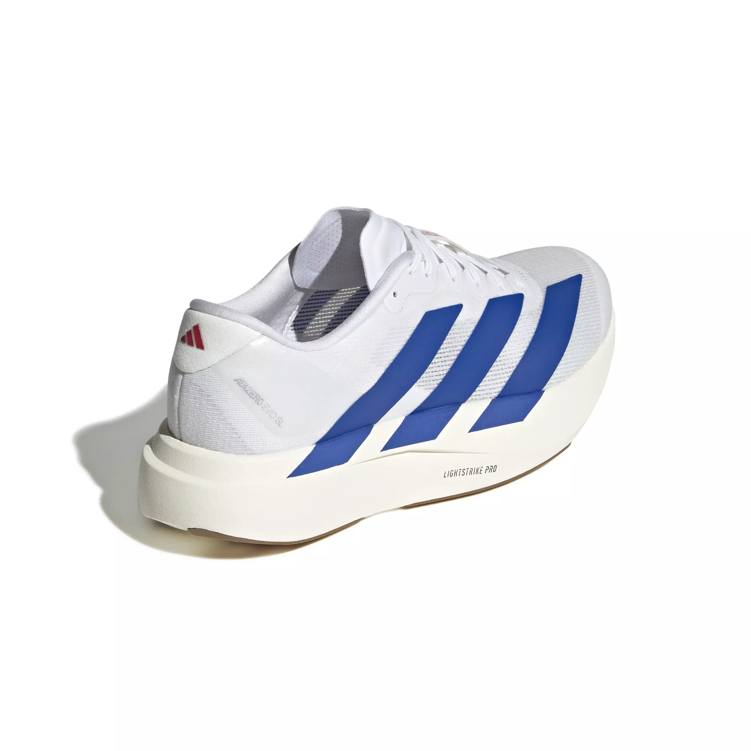 adidas Adizero Evo SL "Ftwr White/Team Royal Blue/Pure Ruby" Men's Running Shoe - WHITE/BLUE