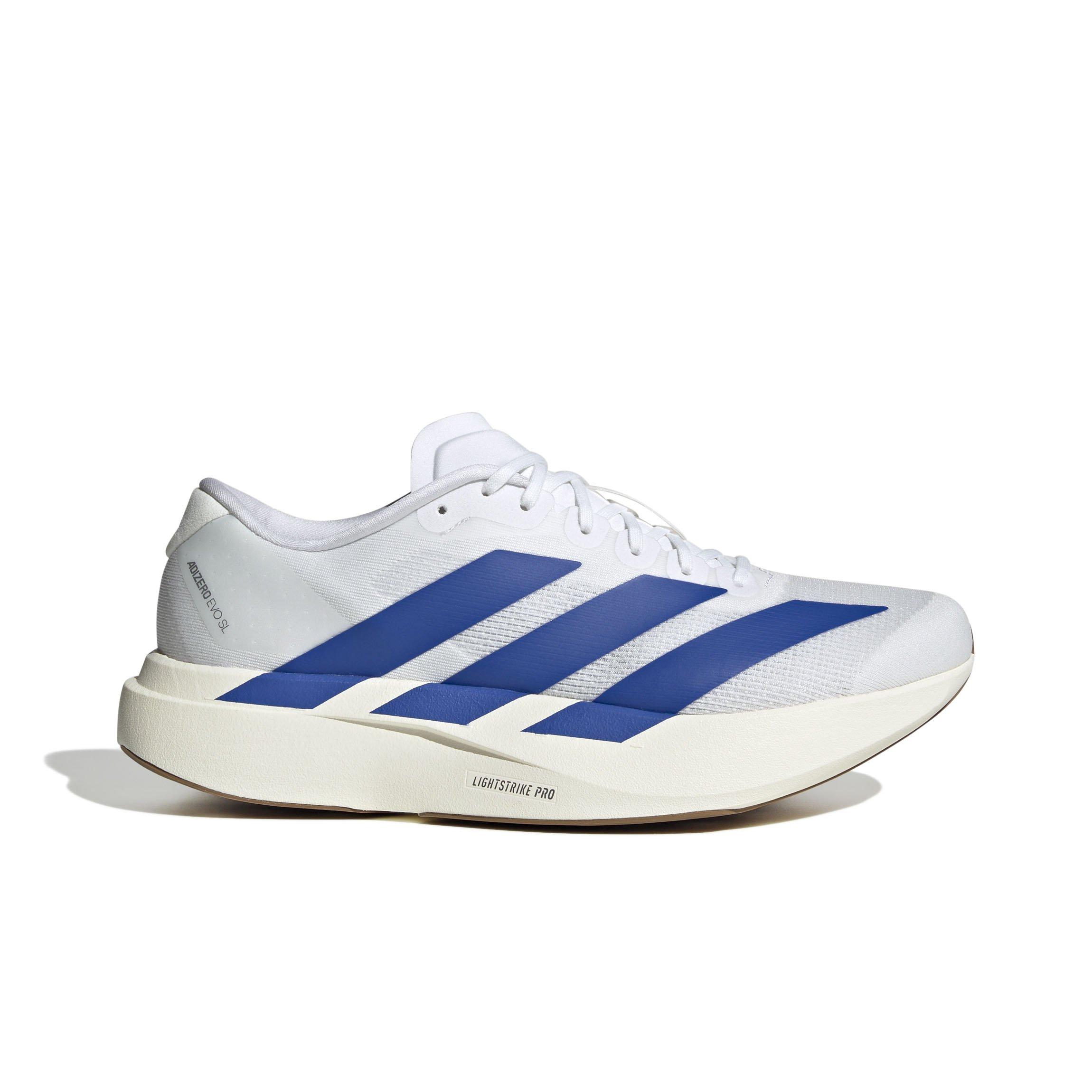 adidas Adizero Evo SL "Ftwr White/Team Royal Blue/Pure Ruby" Men's Running Shoe - WHITE/BLUE Thumbnail View 1