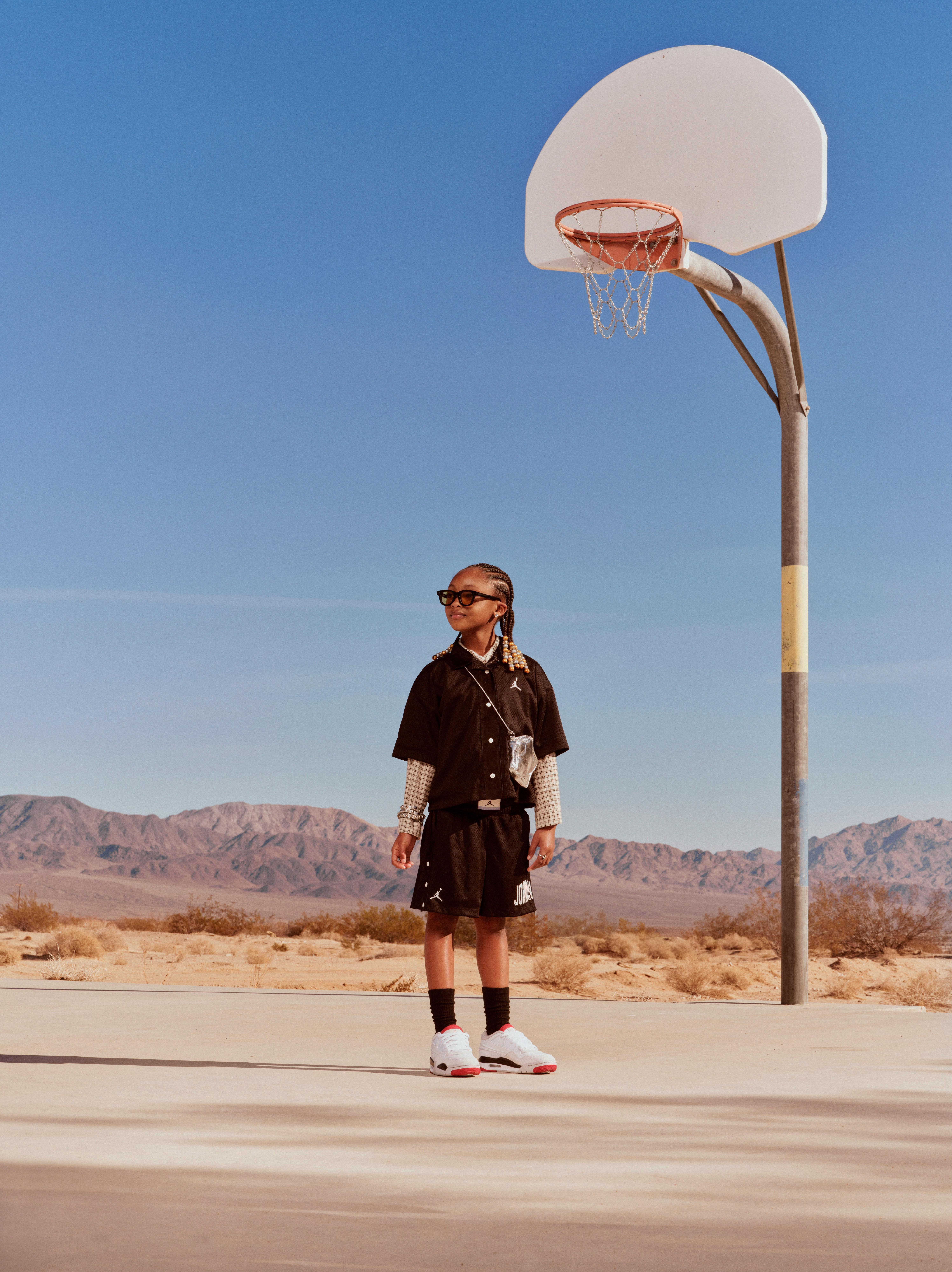 Jordan JM Training Mesh Big Girls' Black Shorts